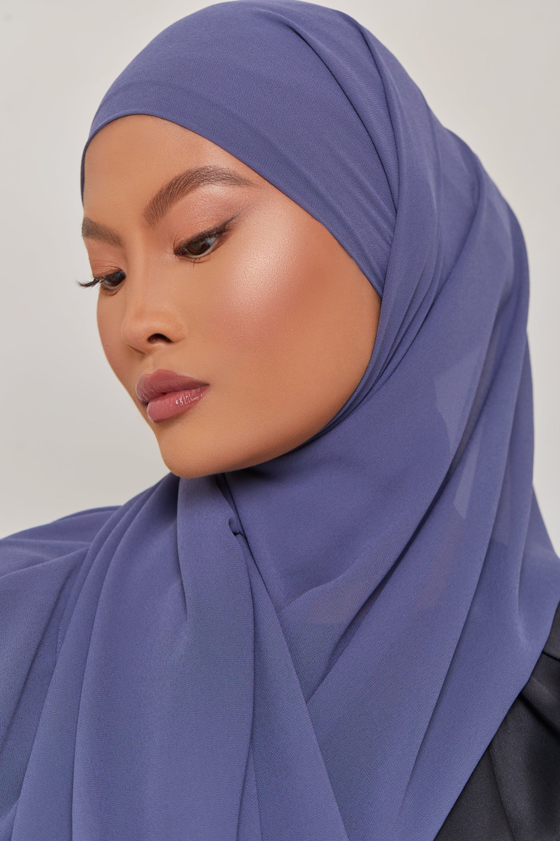 Essential Chiffon Hijab - Dark Denim Scarves & Shawls Veiled Collection 