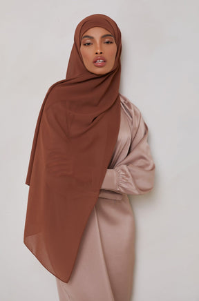 Essential Chiffon Hijab - Dark Mink Scarves & Shawls Veiled Collection 