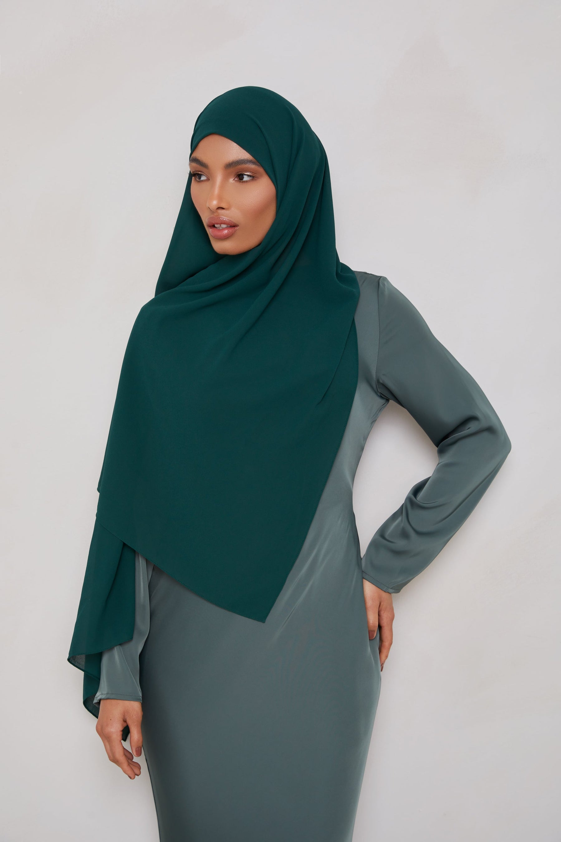 Essential Chiffon Hijab - Deep Teal Scarves & Shawls Veiled Collection 