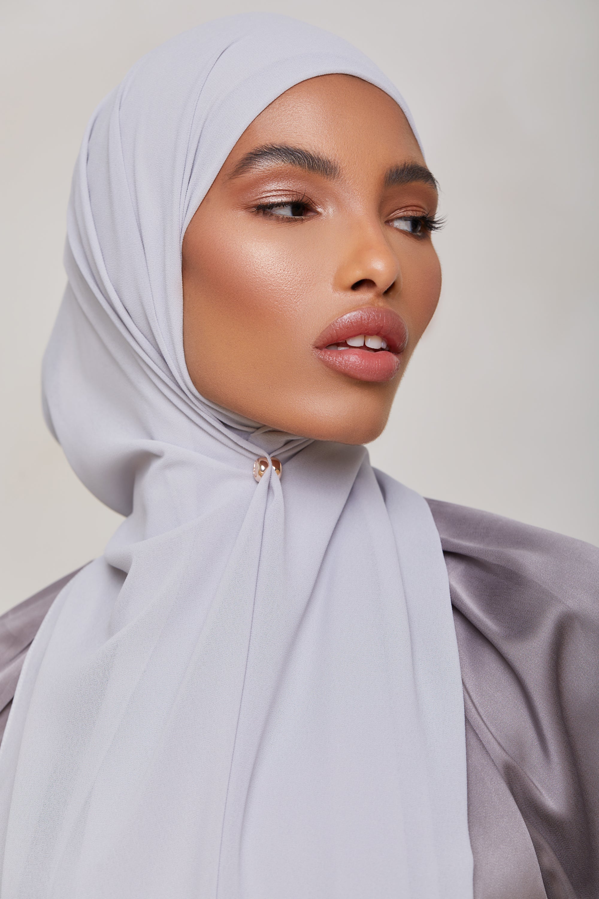 Essential Chiffon Hijab - Light Grey Scarves & Shawls Veiled Collection 