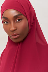 Essential Chiffon Hijab - Maroon Scarves & Shawls Veiled Collection 
