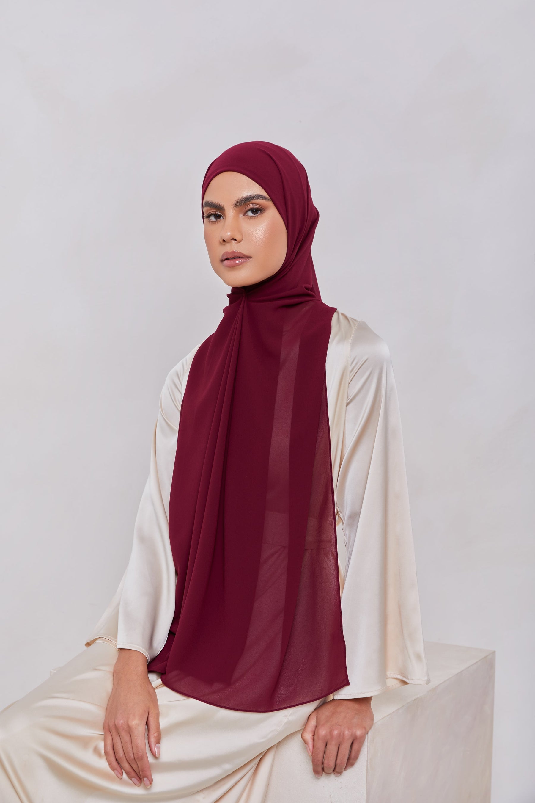 Essential Chiffon Hijab - Marsala Scarves & Shawls Veiled Collection 