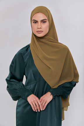 Essential Chiffon Hijab - Olive Scarves & Shawls Veiled Collection 
