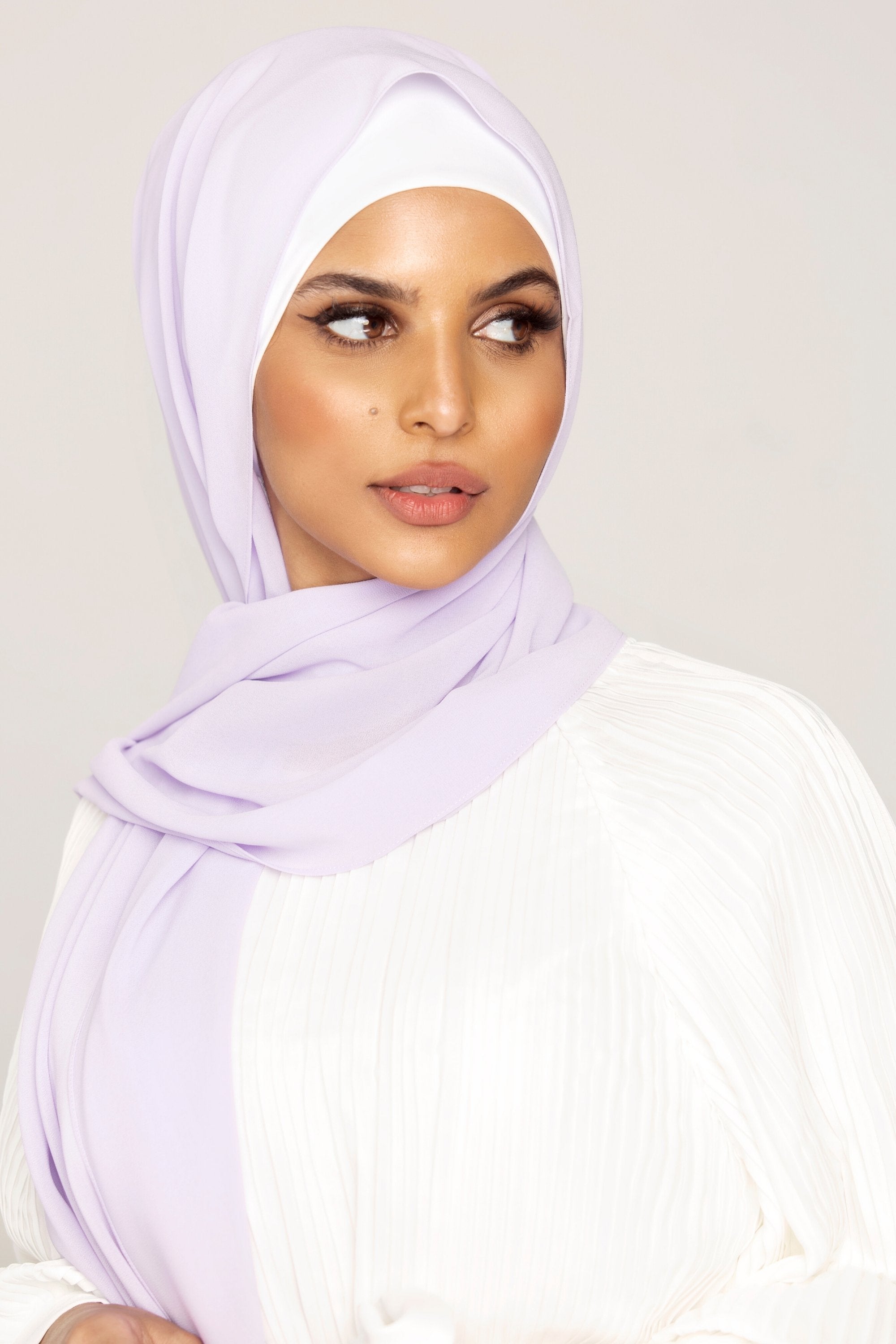 Essential Chiffon Hijab - Pastel Lilac Scarves & Shawls Veiled Collection 