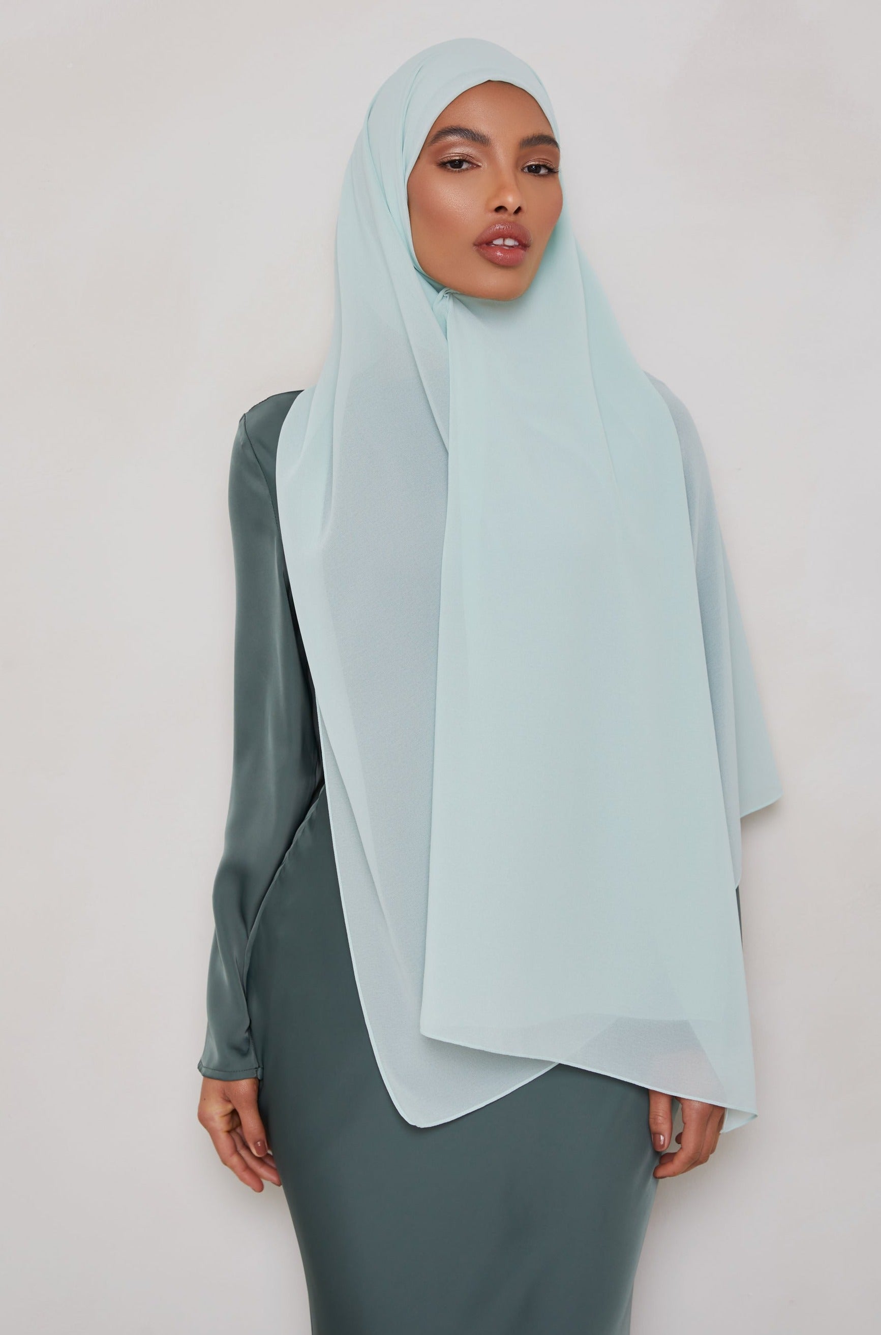 Essential Chiffon Hijab - Pastel Mint Scarves & Shawls Veiled Collection 
