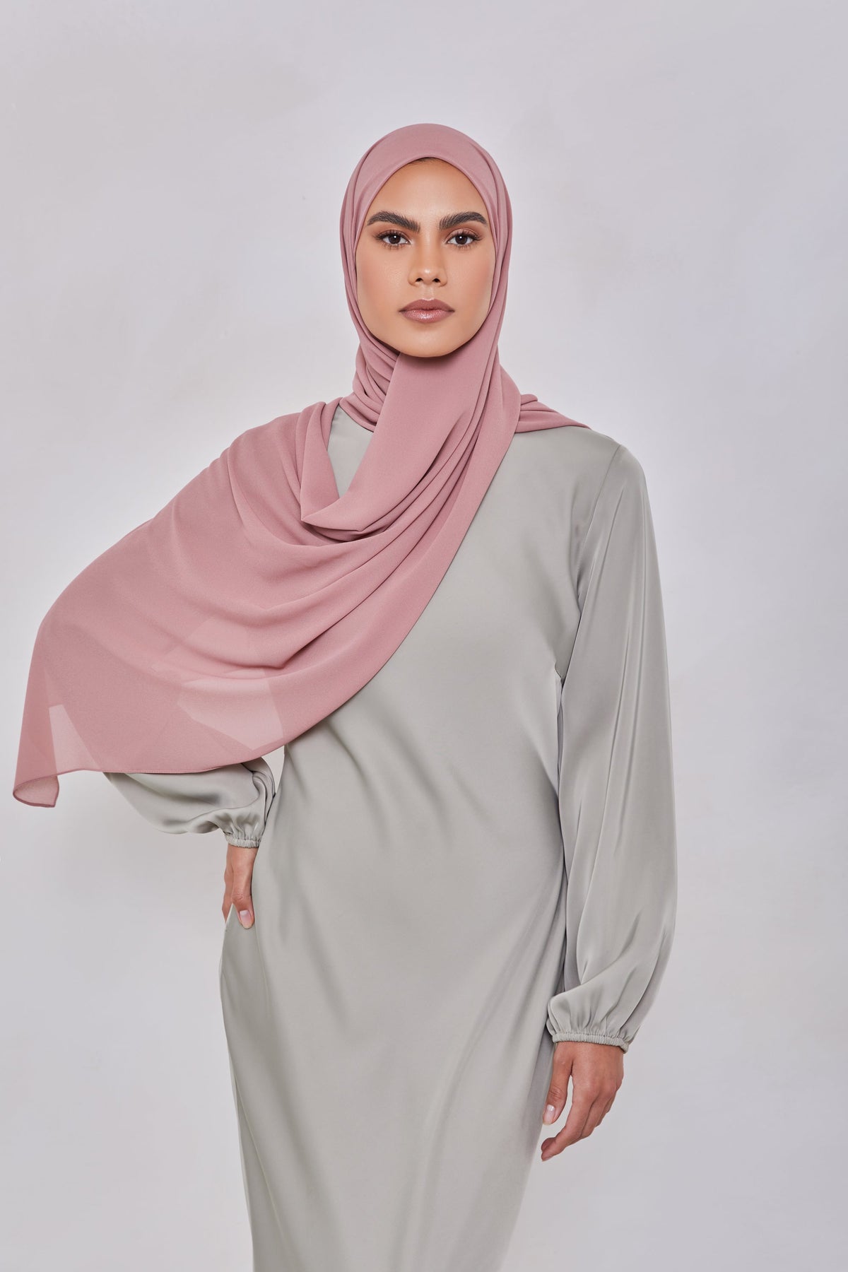 Essential Chiffon Hijab - Rose Nude Scarves & Shawls Veiled Collection 