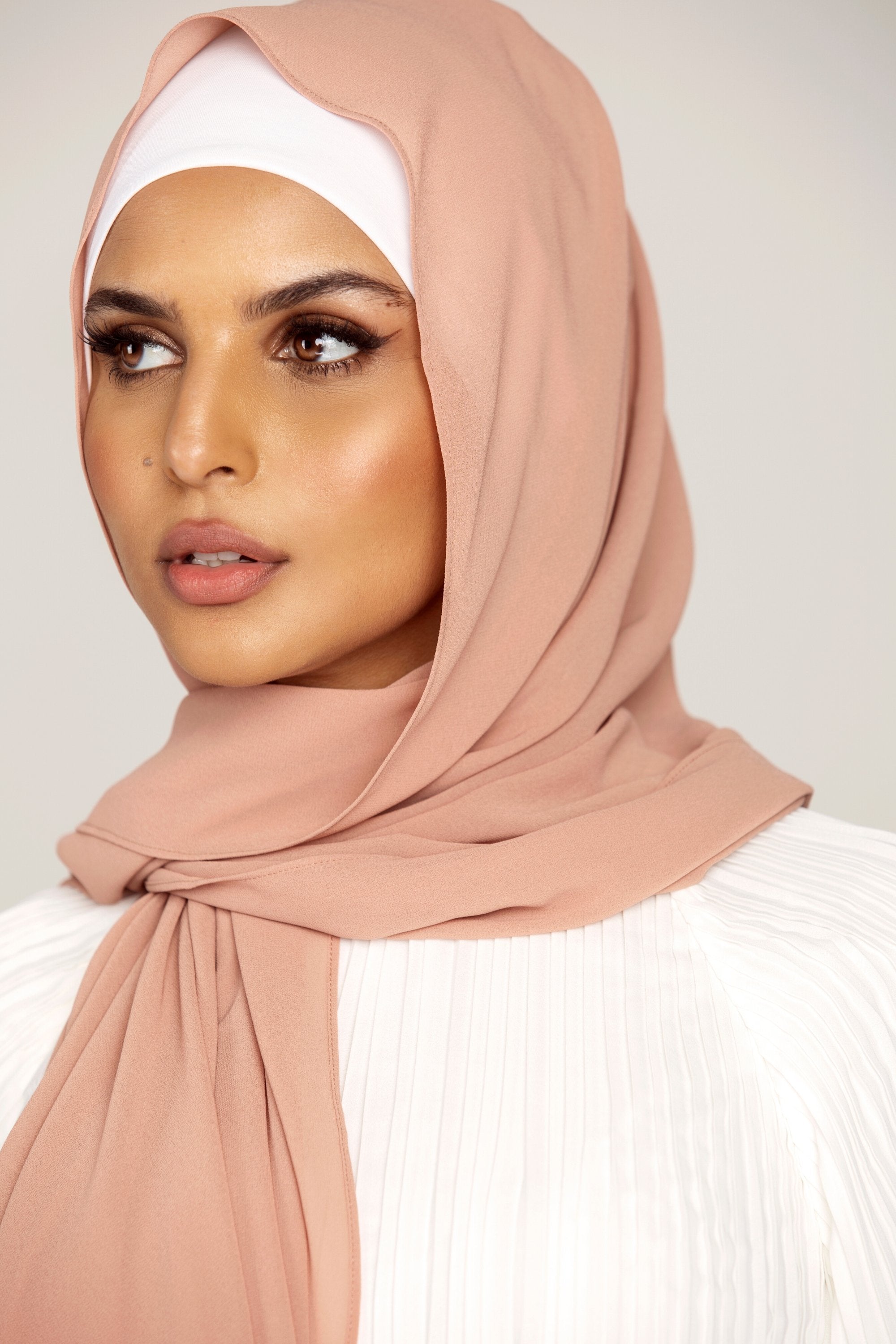 Essential Chiffon Hijab - Rose Taupe Scarves & Shawls Veiled Collection 