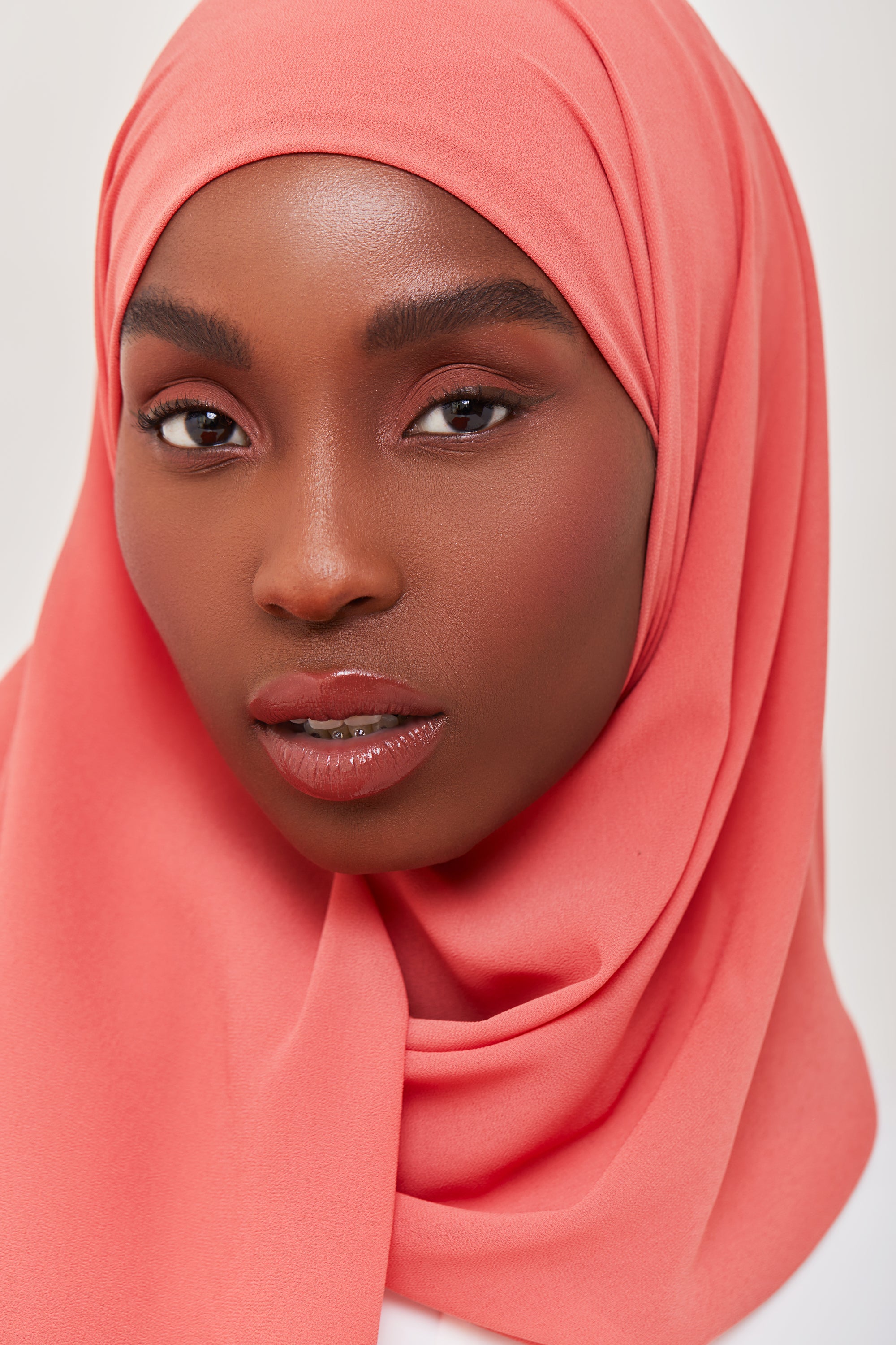 Essential Chiffon Hijab - Salmon Headwear Veiled Collection 