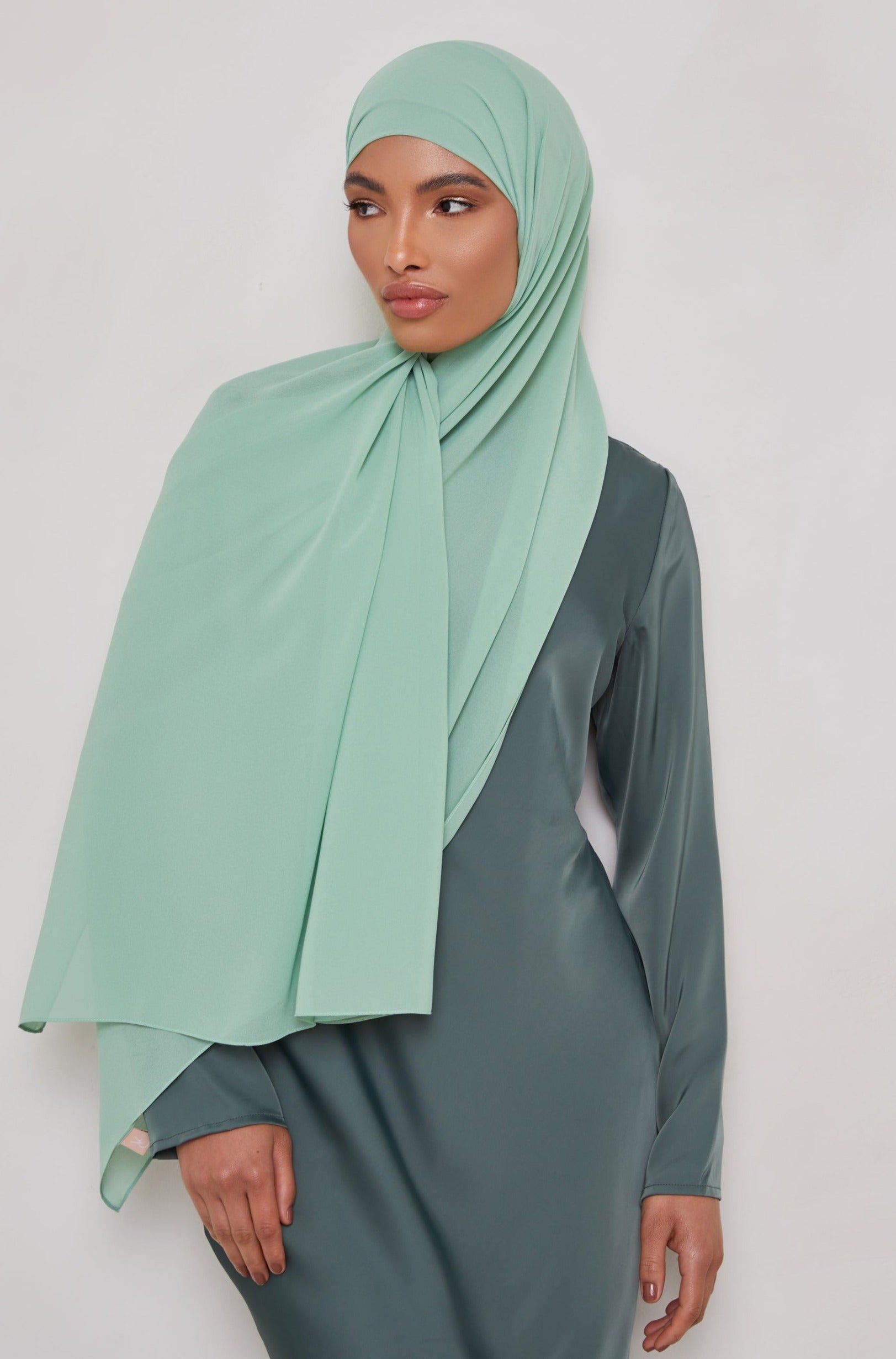 Essential Chiffon Hijab - Tea Green Scarves & Shawls Veiled Collection 