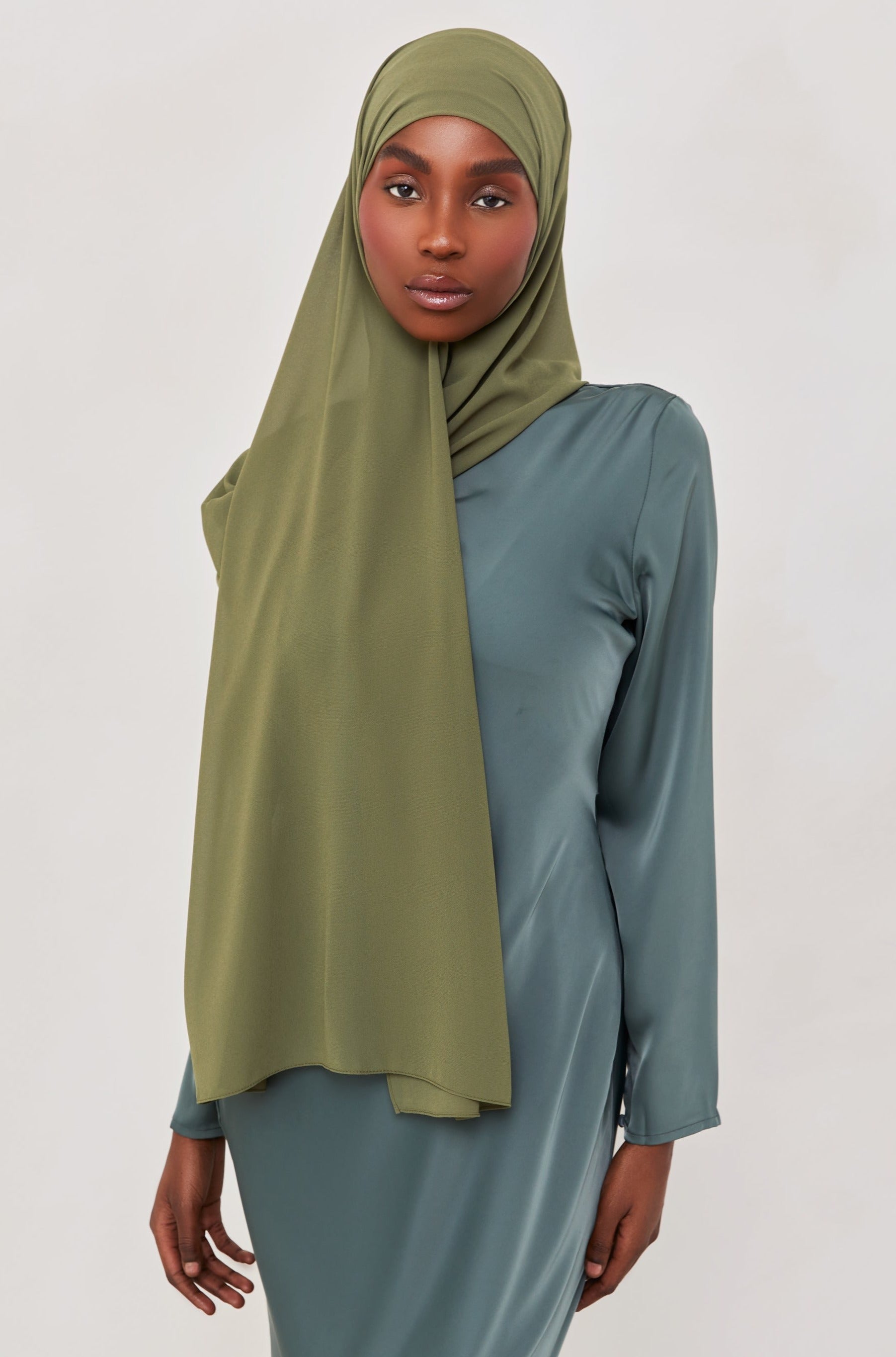 Essential Chiffon Hijab - Thyme Scarves & Shawls Veiled Collection 