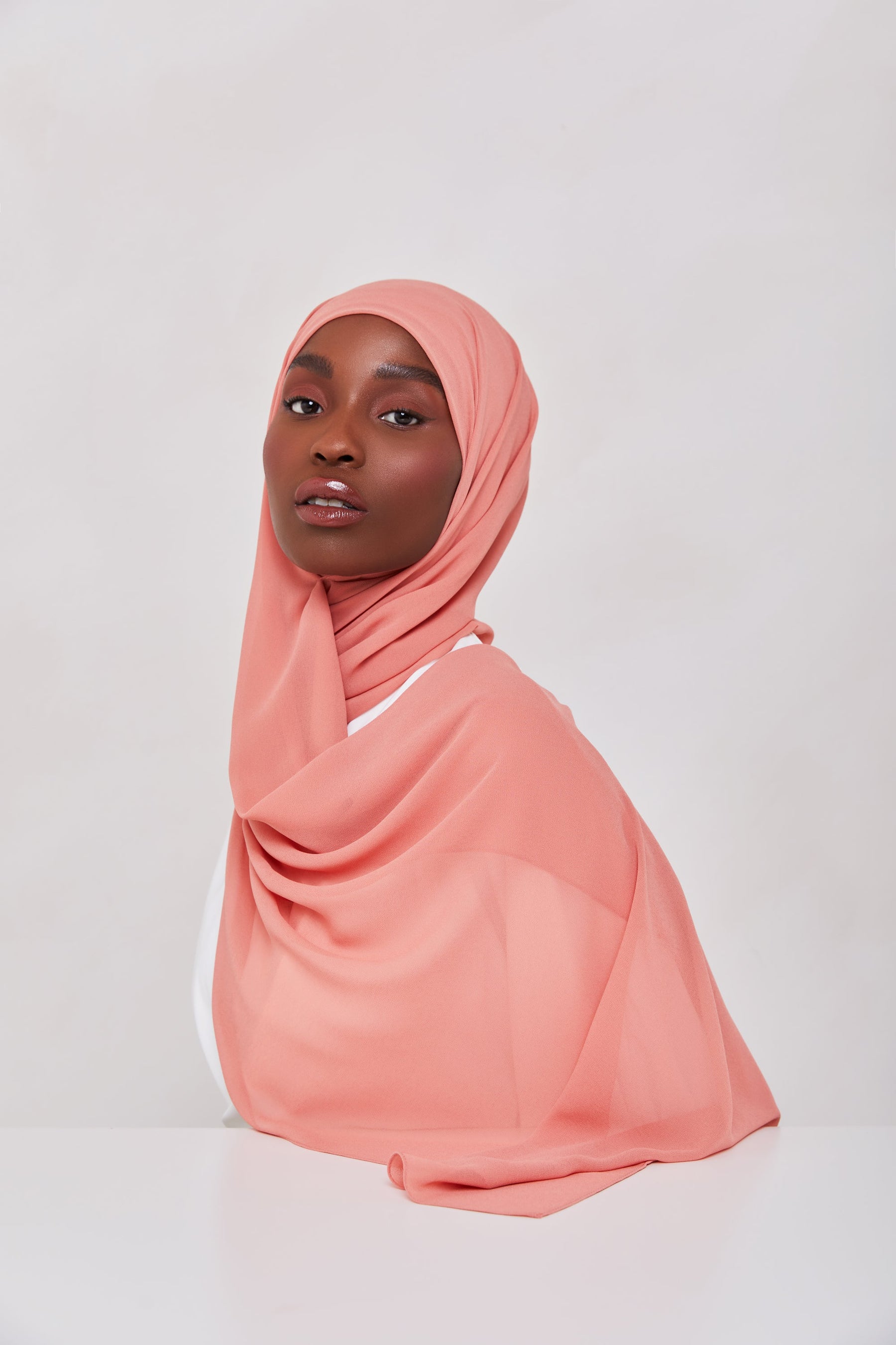 Essential Chiffon Hijab - Warm Peach Veiled Collection 
