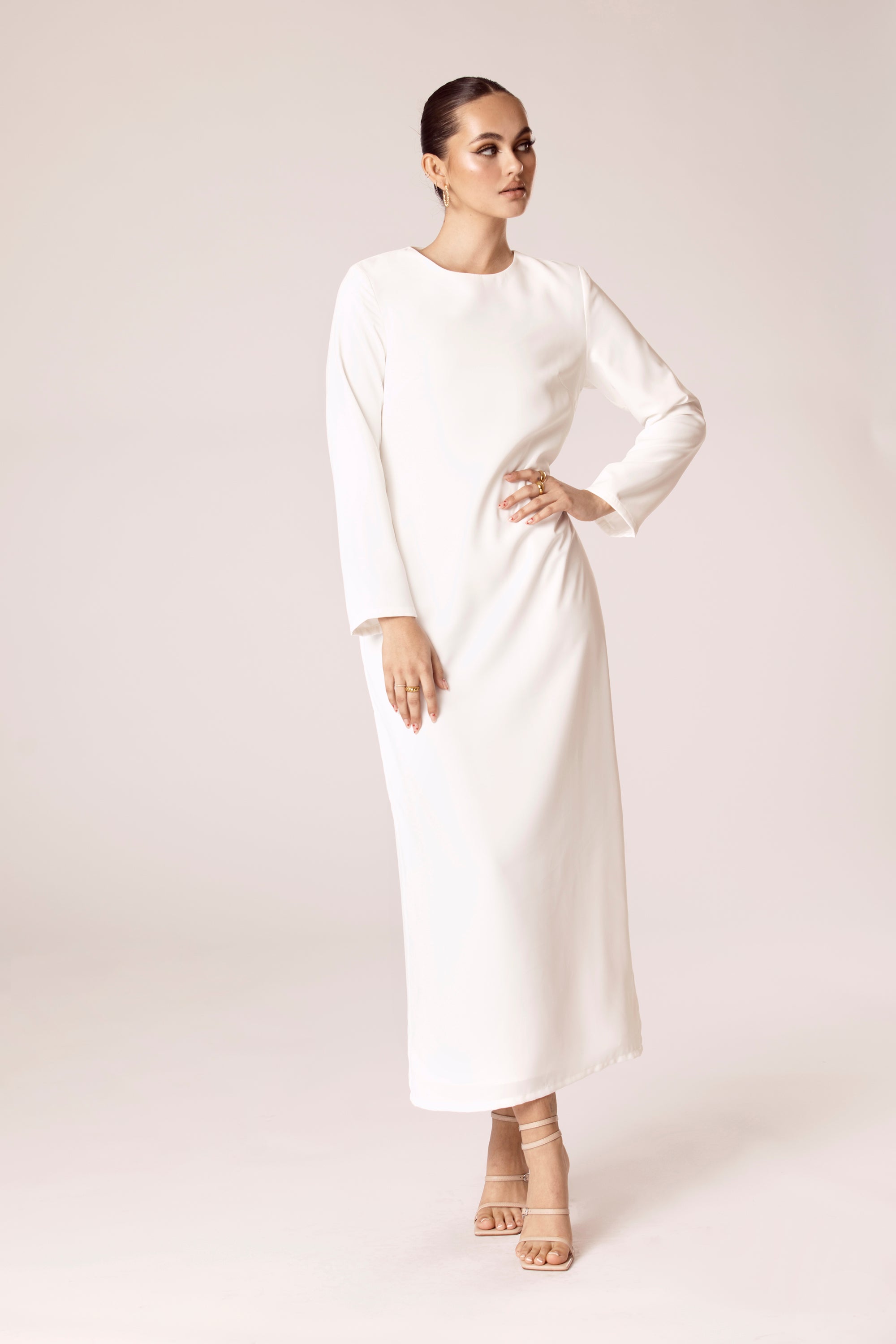 Essential Inner Slip Maxi Dress - White Veiled Collection 