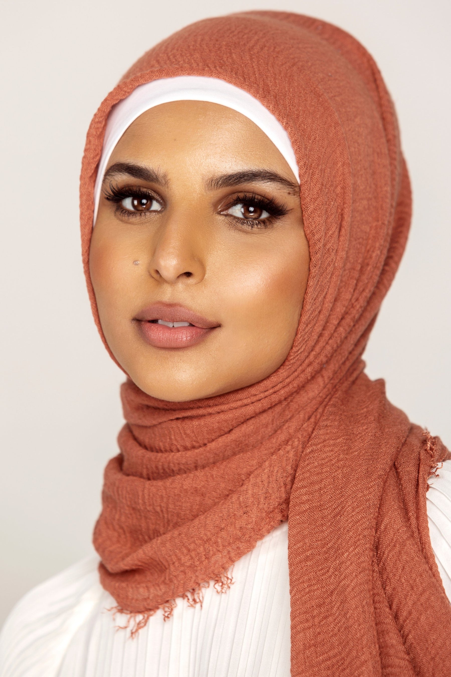 Everyday Crinkle Hijab - Burnt Ochre Veiled Collection 