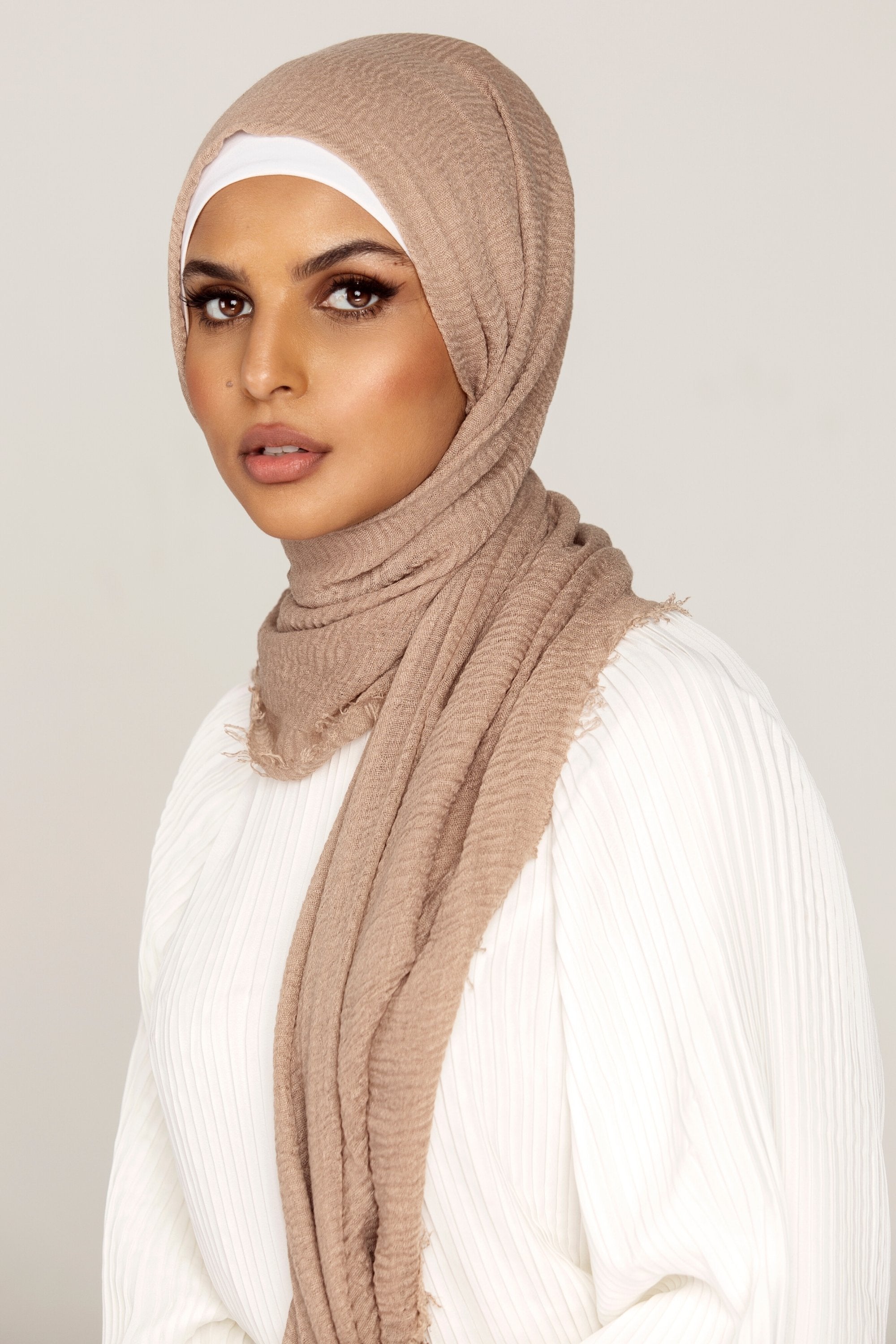 Everyday Crinkle Hijab - Hazelnut Veiled Collection 