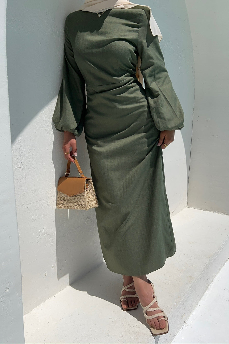 Tala Tiered Linen Maxi Dress-Baked Clay