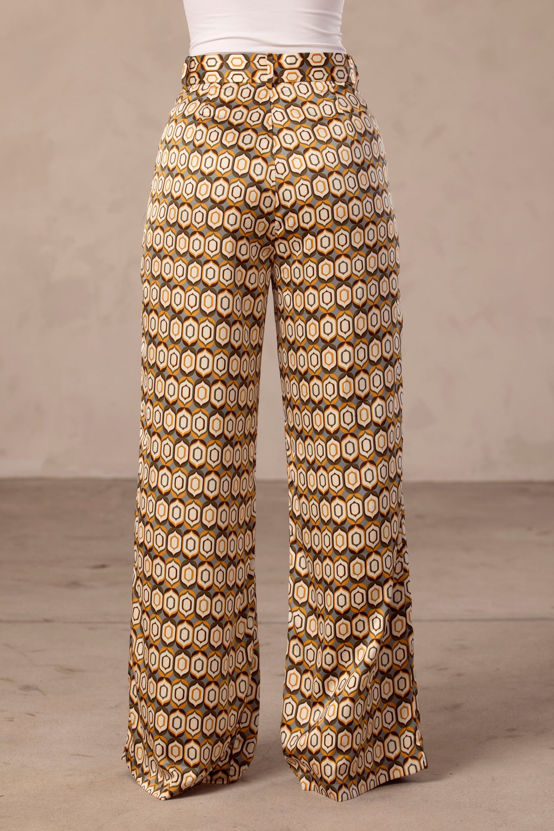 Geo Printed High Rise Trousers Veiled Collection 