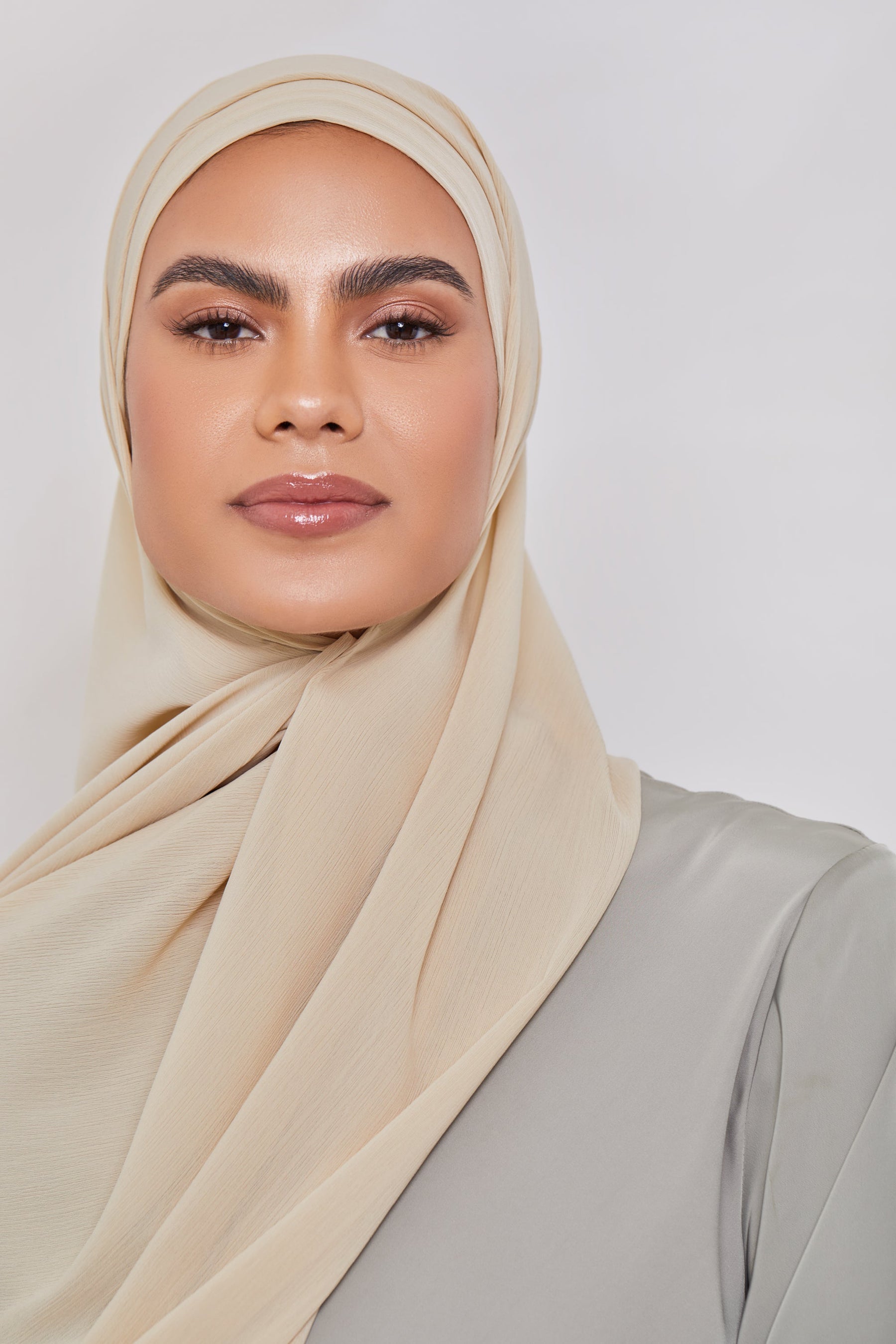 Georgette Crepe Hijab - Biscuit Veiled Collection 