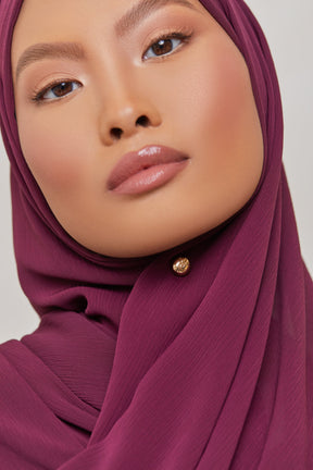 Georgette Crepe Hijab - Blackberry Veiled Collection 