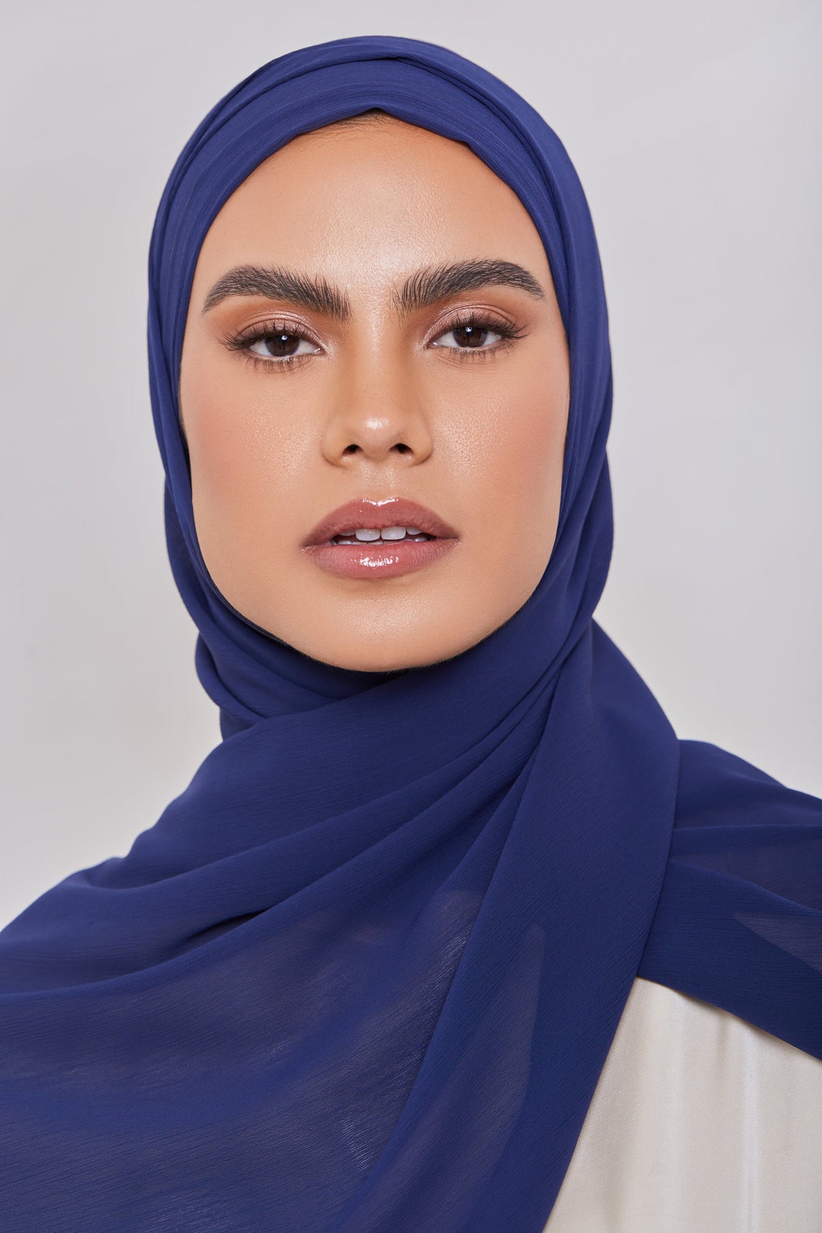 Georgette Crepe Hijab - Blue Berry Veiled Collection 