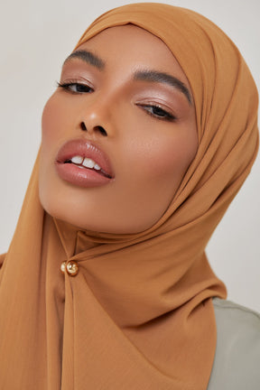Georgette Crepe Hijab - Butterscotch Veiled Collection 