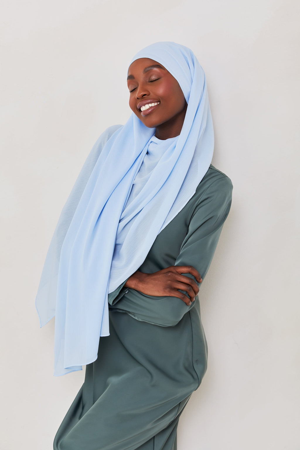 Georgette - Ice Blue – The Women Zone - A Hijab Brand