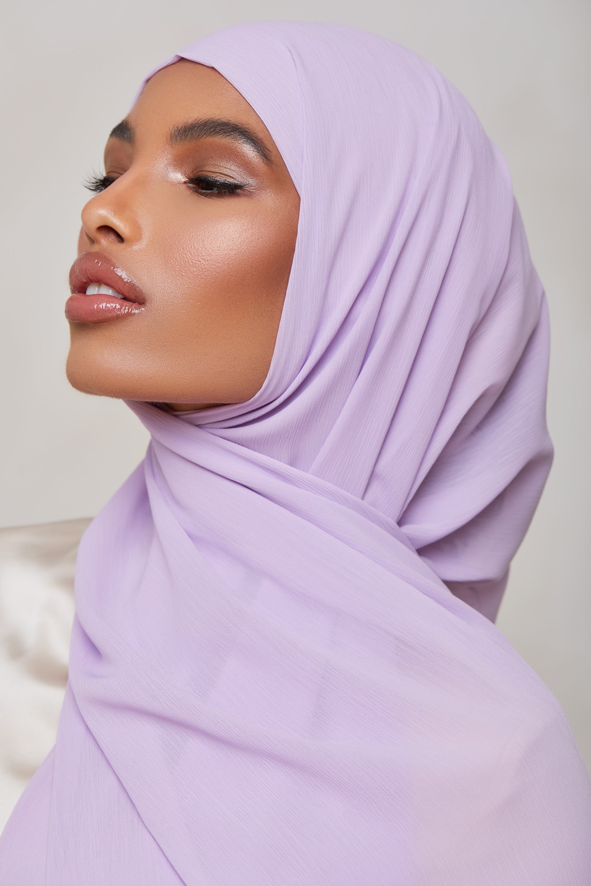 Georgette Crepe Hijab - Lilac Glaze Veiled Collection 