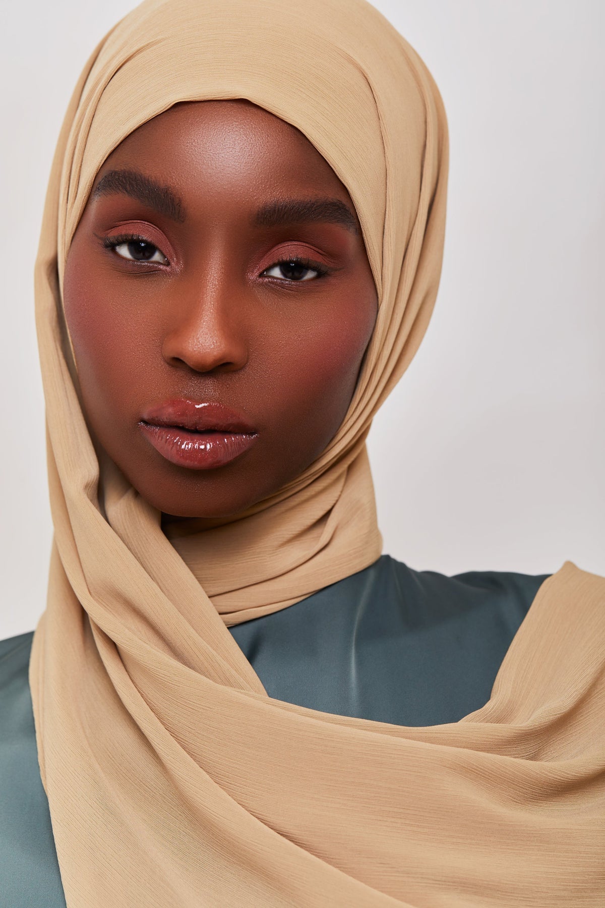 Georgette Crepe Hijab - Macadamia Veiled Collection 