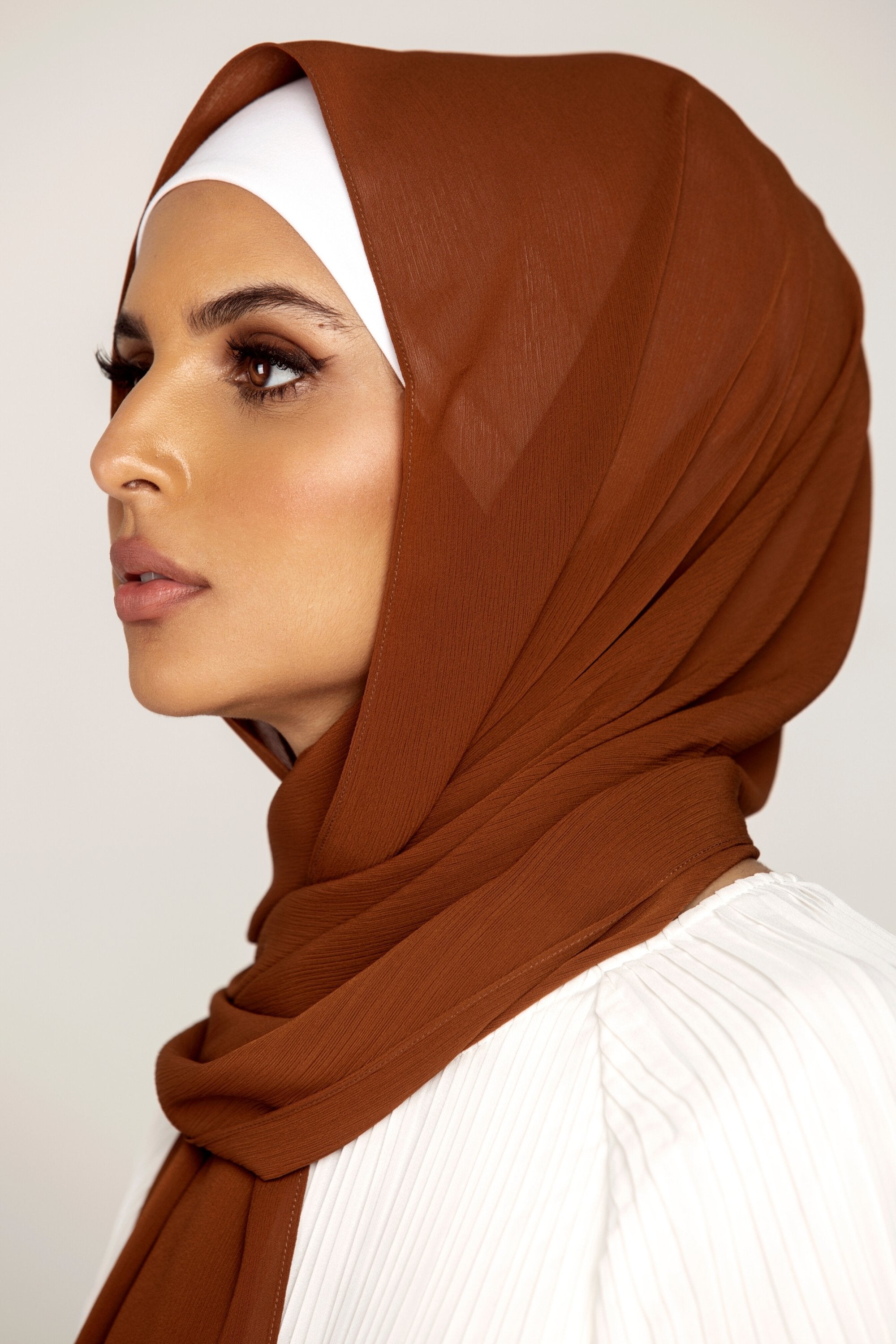 Georgette Crepe Hijab - Nutmeg Veiled Collection 