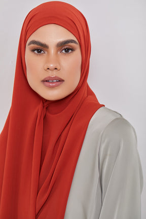 Georgette Crepe Hijab - Paprika Veiled Collection 