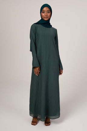 Hala Textured Shift Maxi Dress - Deep Teal Veiled Collection 