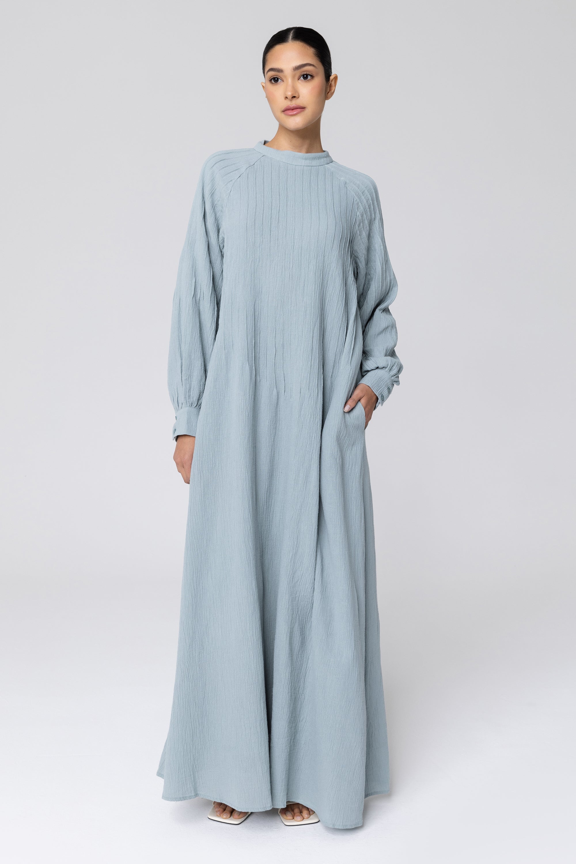 新規上場商品 HYKE LINEN BALLOON SLEEVE MAXI DRESS - ワンピース