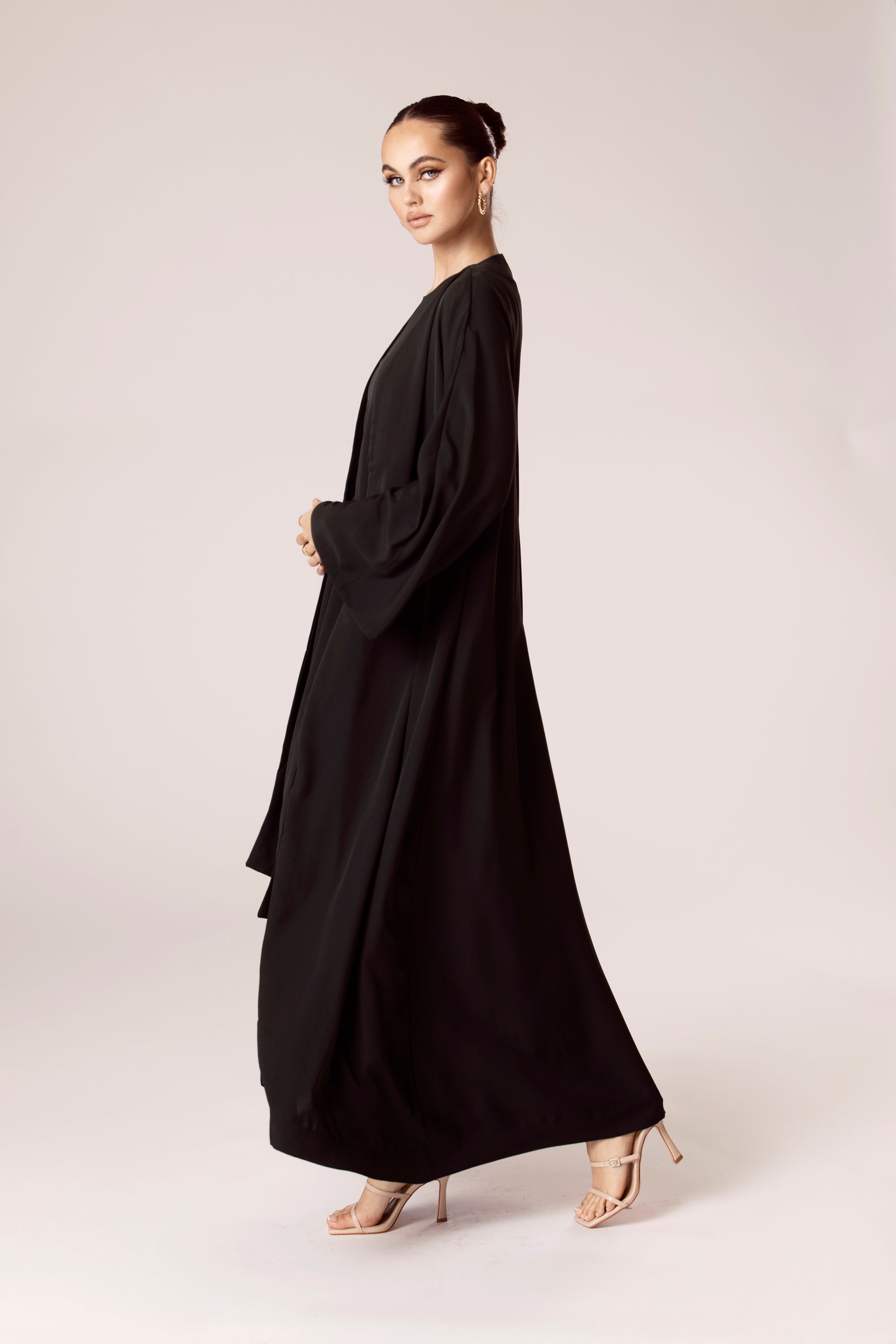 Isabella Open Abaya - Black Veiled Collection 