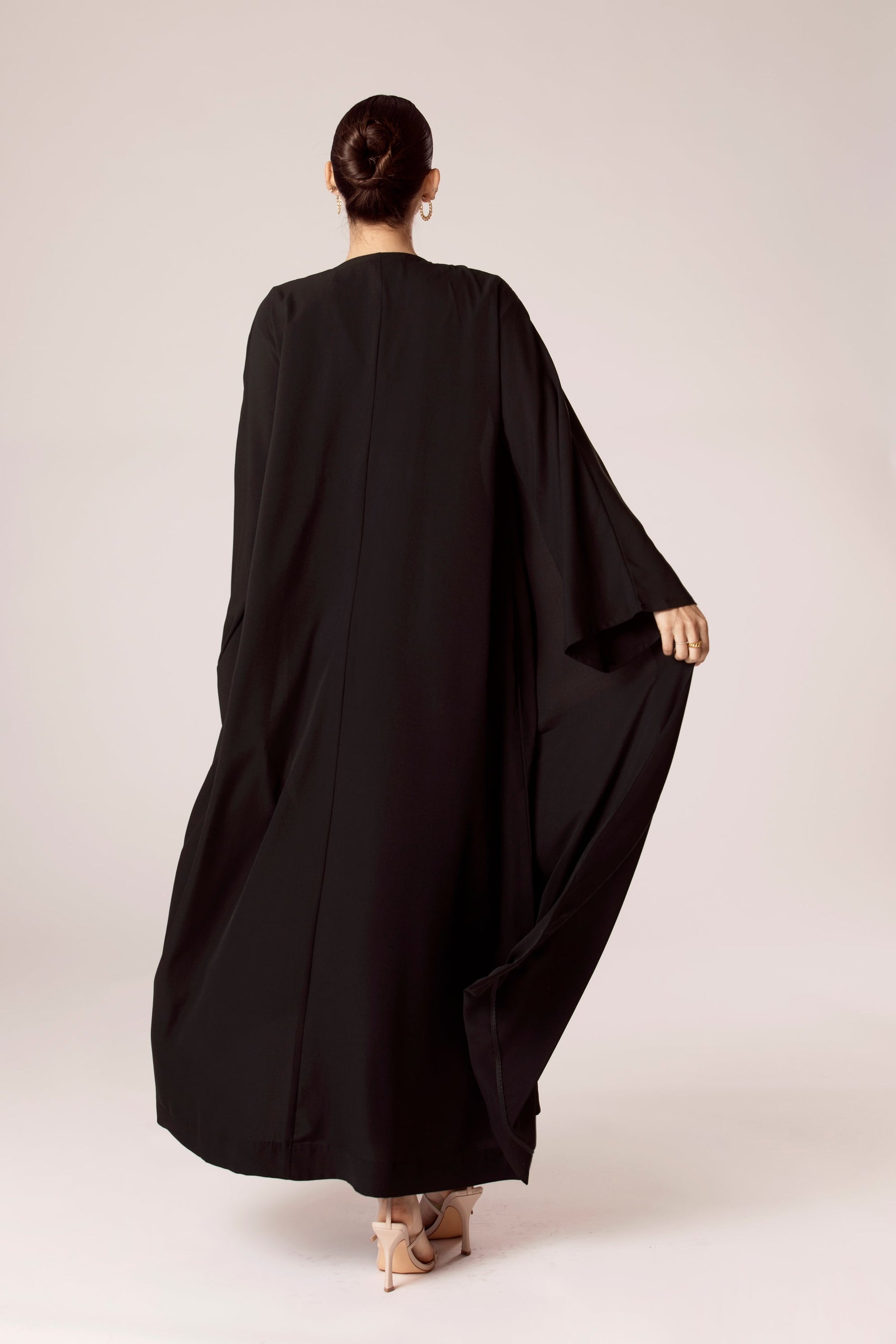 Isabella Open Abaya - Black Veiled Collection 