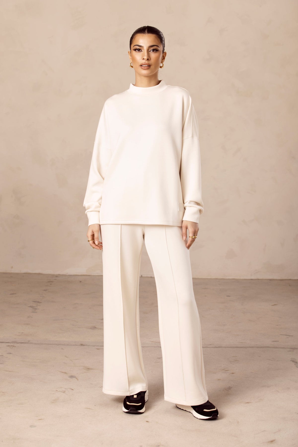 Ivory Wide Leg Lounge Pants Veiled Collection 