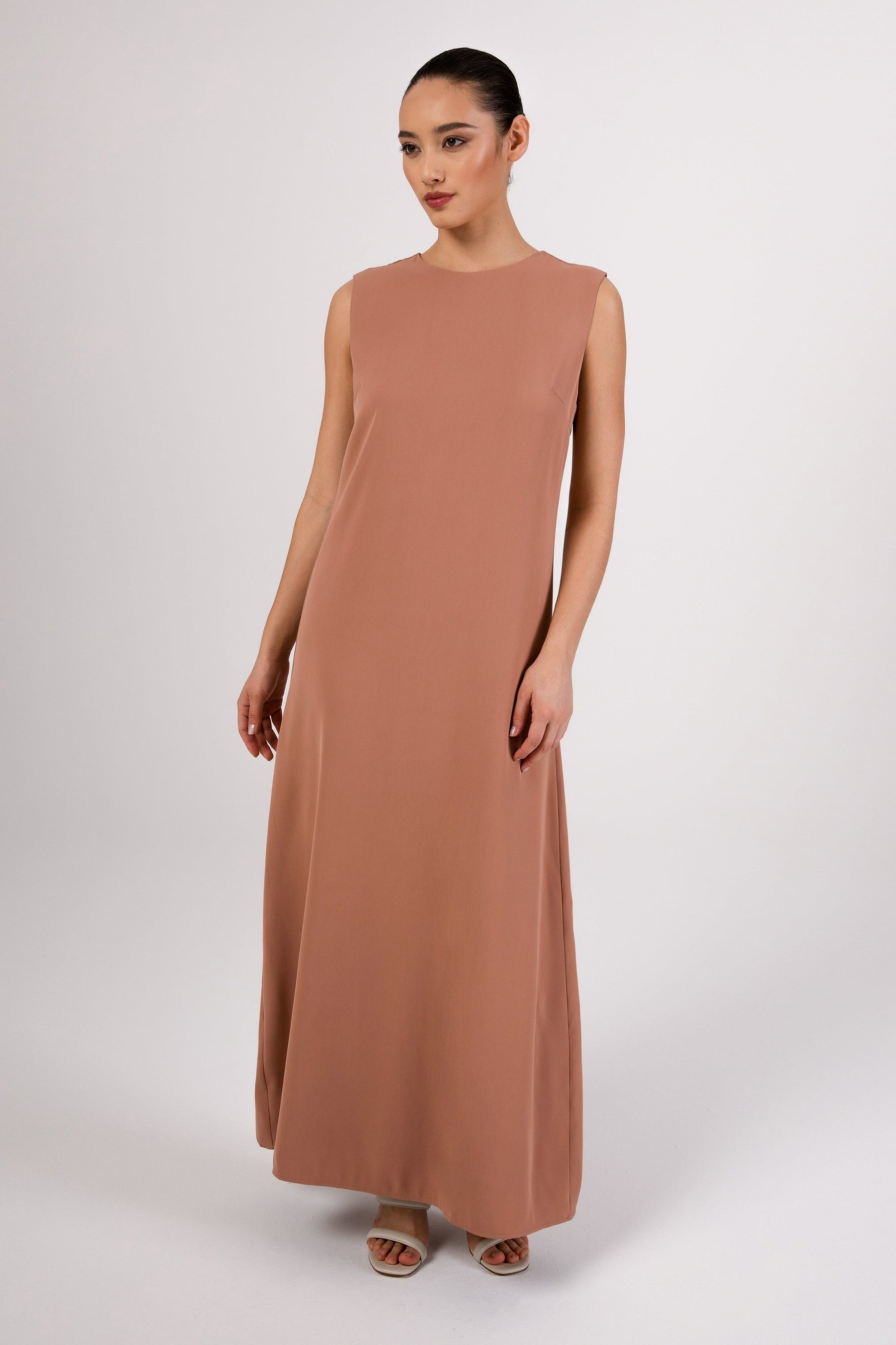 Jamila Sleeveless Maxi Dress - Desert Clay Veiled 