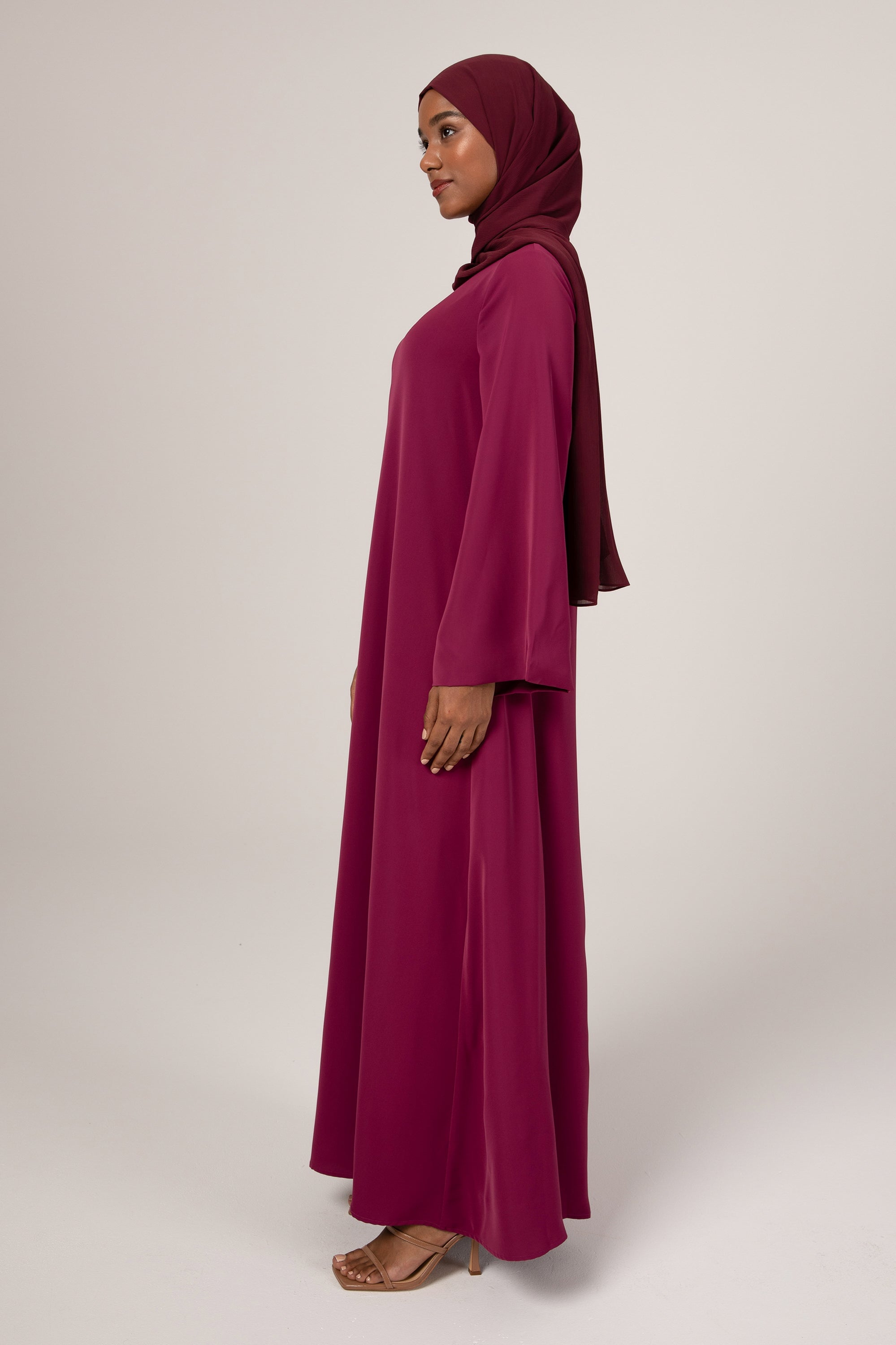 Jenna Flowy Circle Maxi Dress - Deep Purple Veiled Collection 