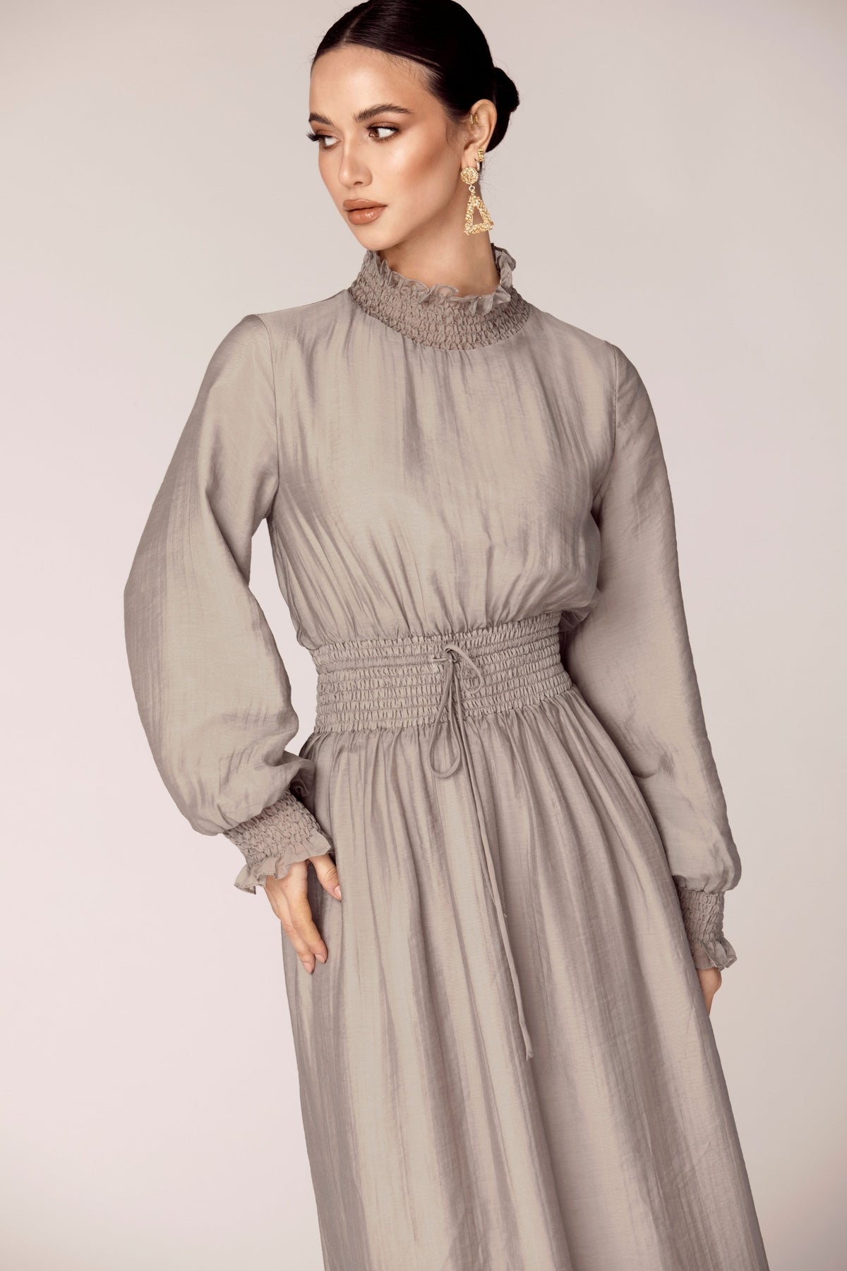 Julia Sage Mock Neck Maxi Dress Veiled Collection 
