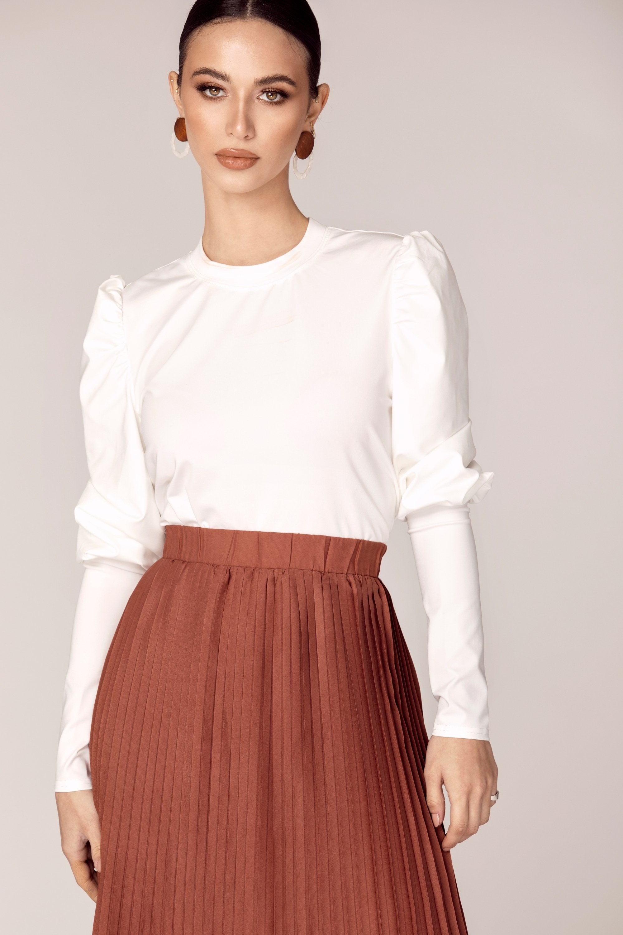 Juliette White Puff Sleeve Top Veiled Collection 