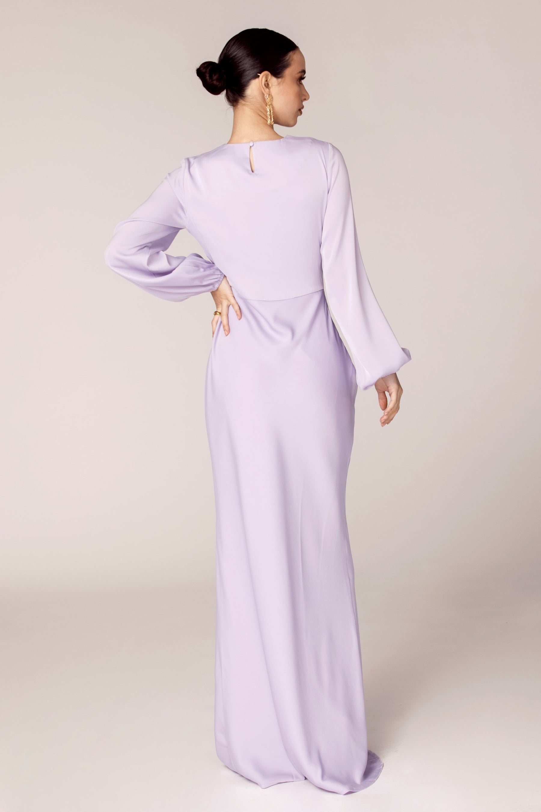 Madeline Gown lavender satin prom dress - Rene the Label