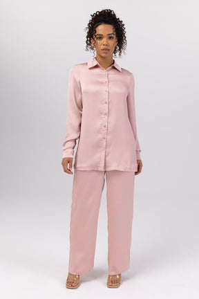Katia Textured Button Down Top - Dusty Pink Veiled 