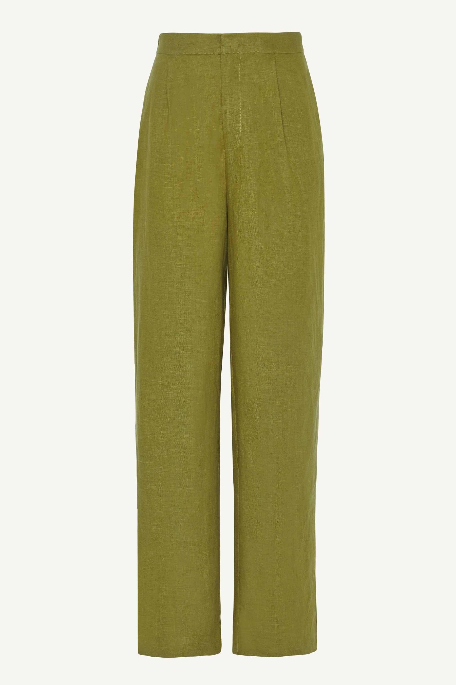Linen Straight Leg Pants - Avocado Clothing Veiled Collection 