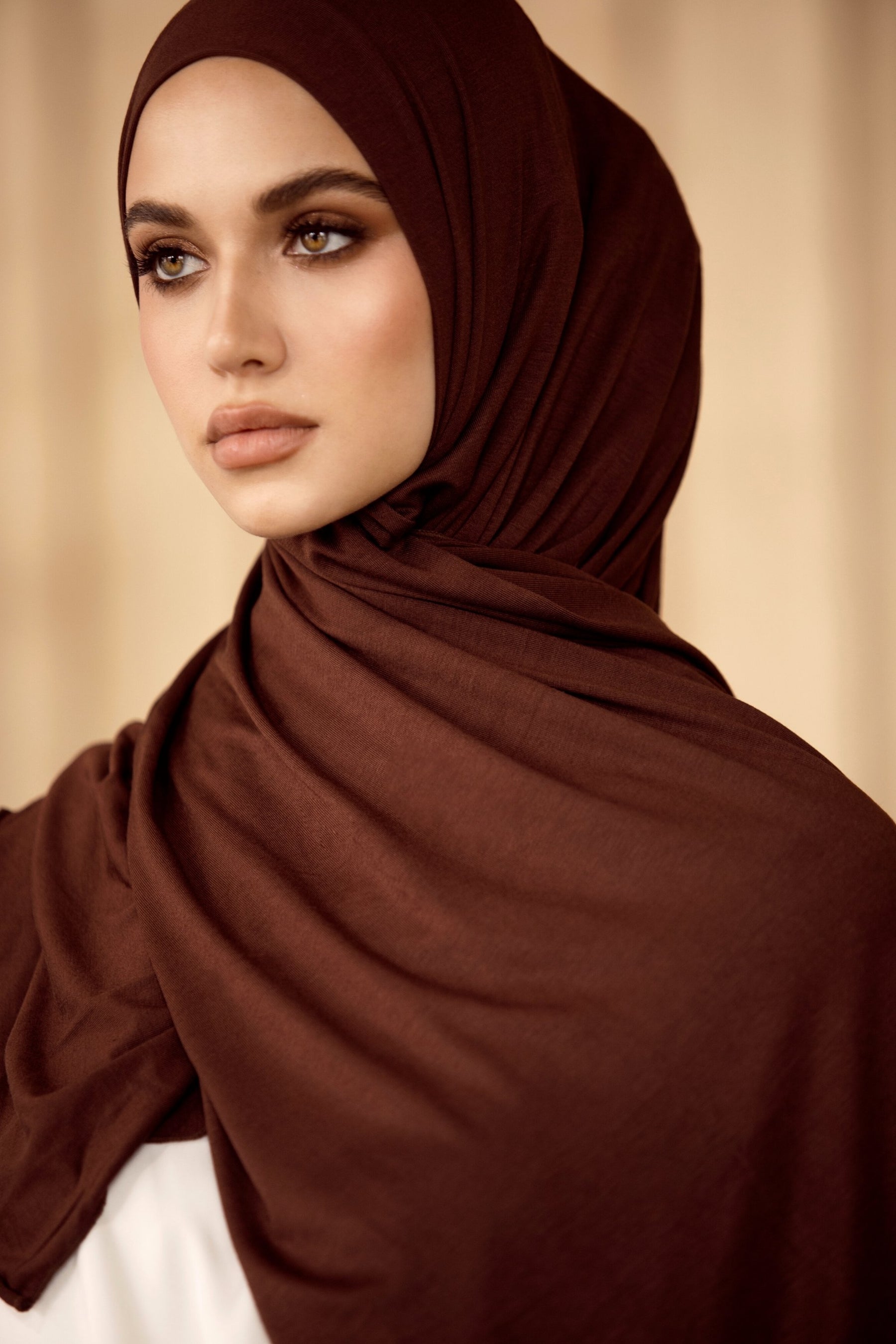 Luxury Jersey Hijab - Dark Chocolate Veiled Collection 