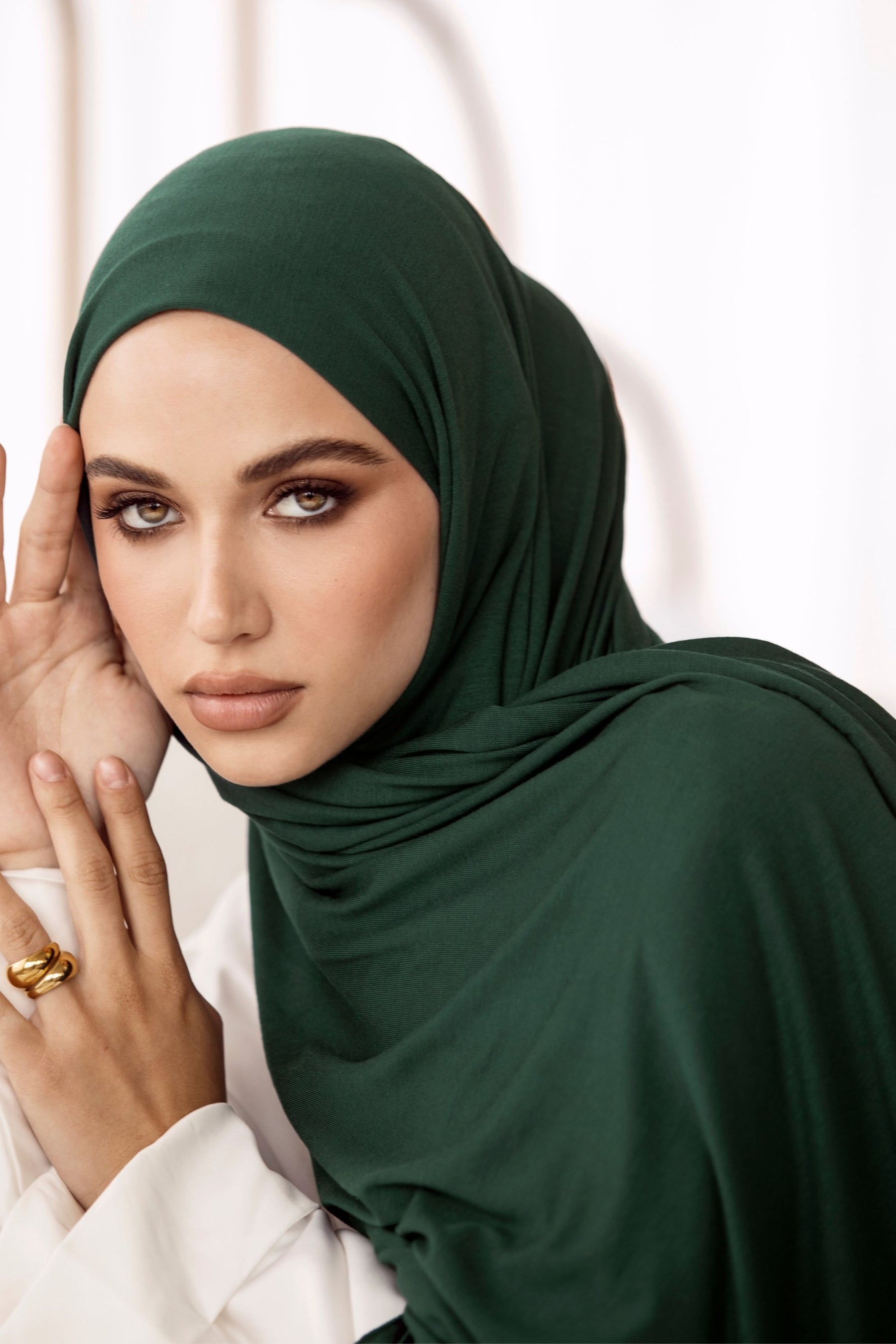 Luxury Jersey Hijab - Dark Emerald Veiled Collection 