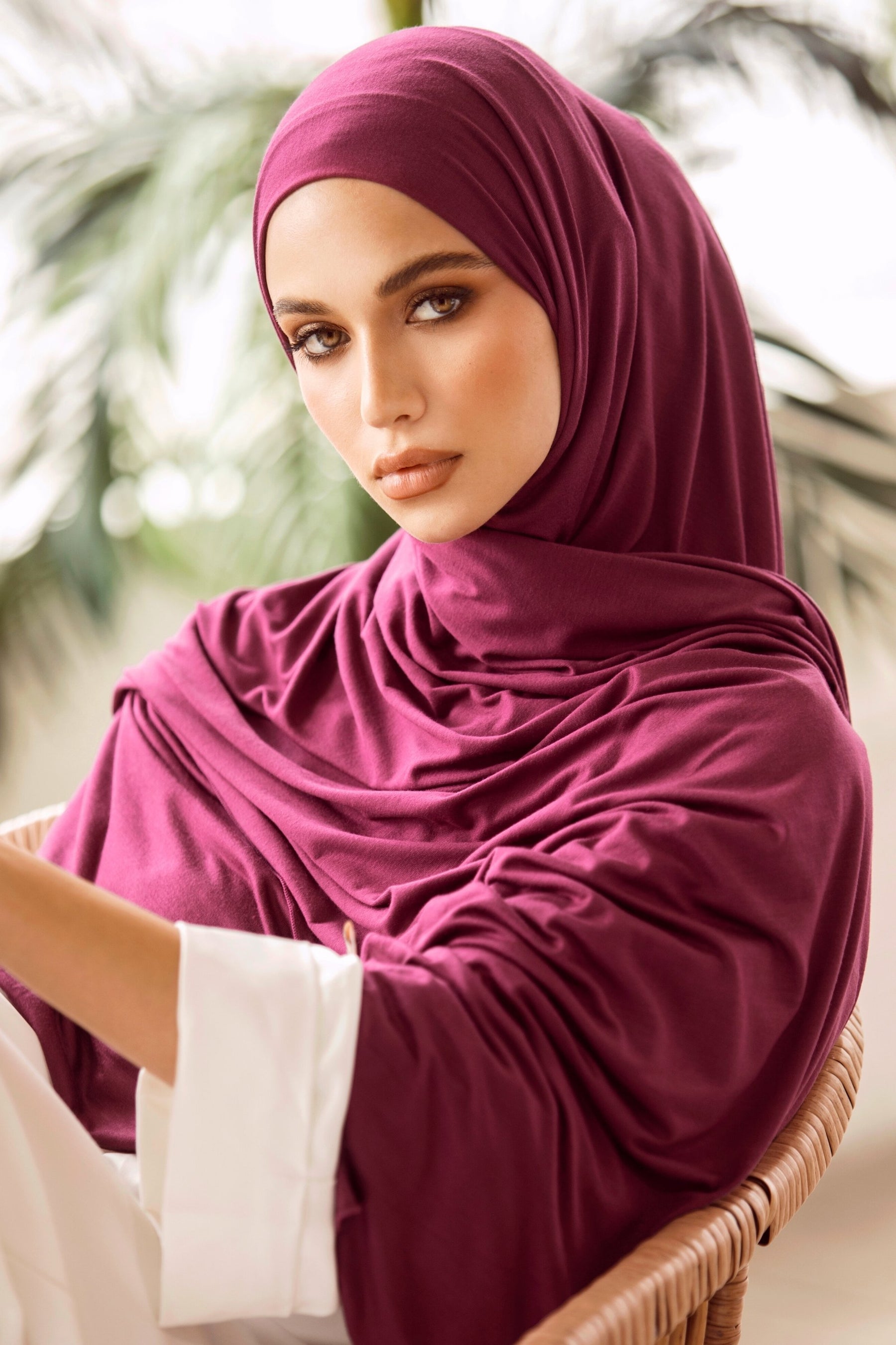 Luxury Jersey Hijab - Deep Berry Veiled Collection 