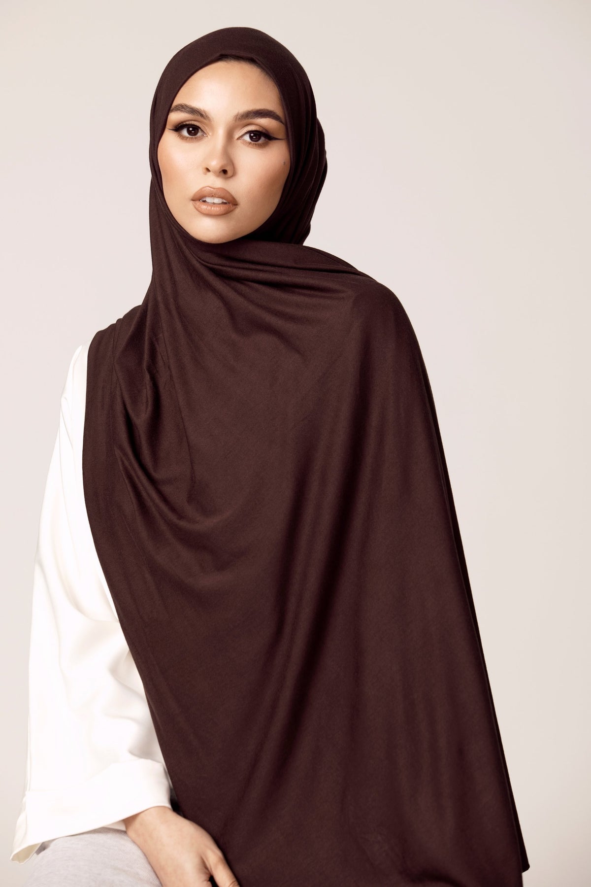 Luxury Jersey Hijab - Espresso Veiled Collection 