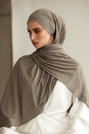 Luxury Jersey Hijab - Muted Sage Veiled Collection 