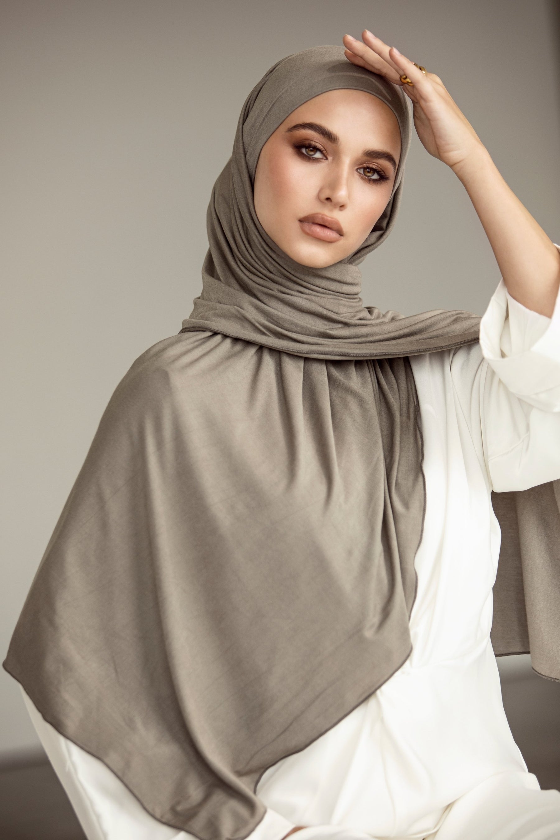 Luxury Jersey Hijab - Muted Sage Veiled Collection 