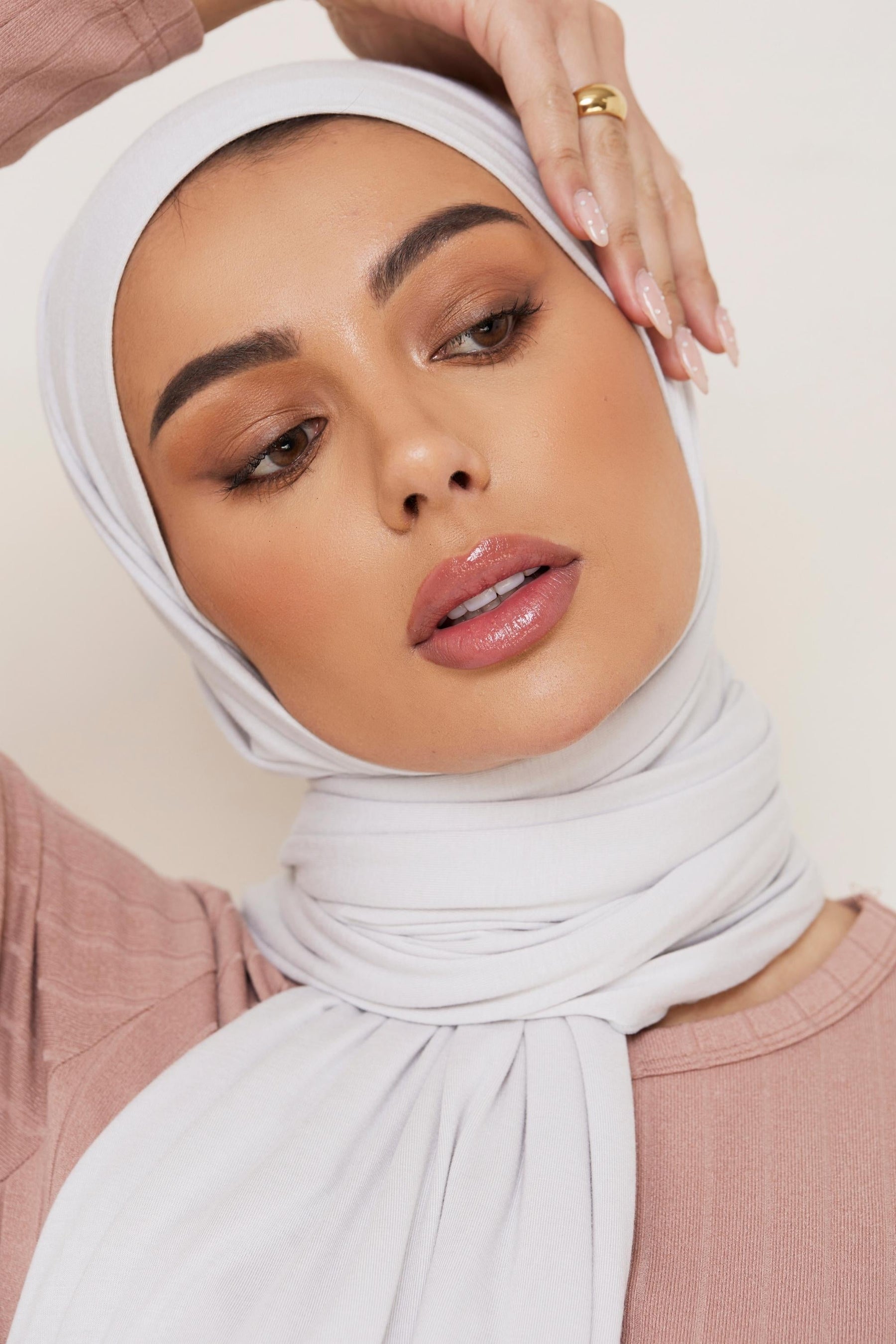 Luxury Jersey Hijab - Serene Grey Veiled Collection 