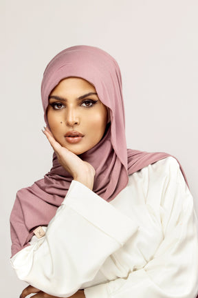 Luxury Jersey Hijab - Soft Mauve Veiled Collection 