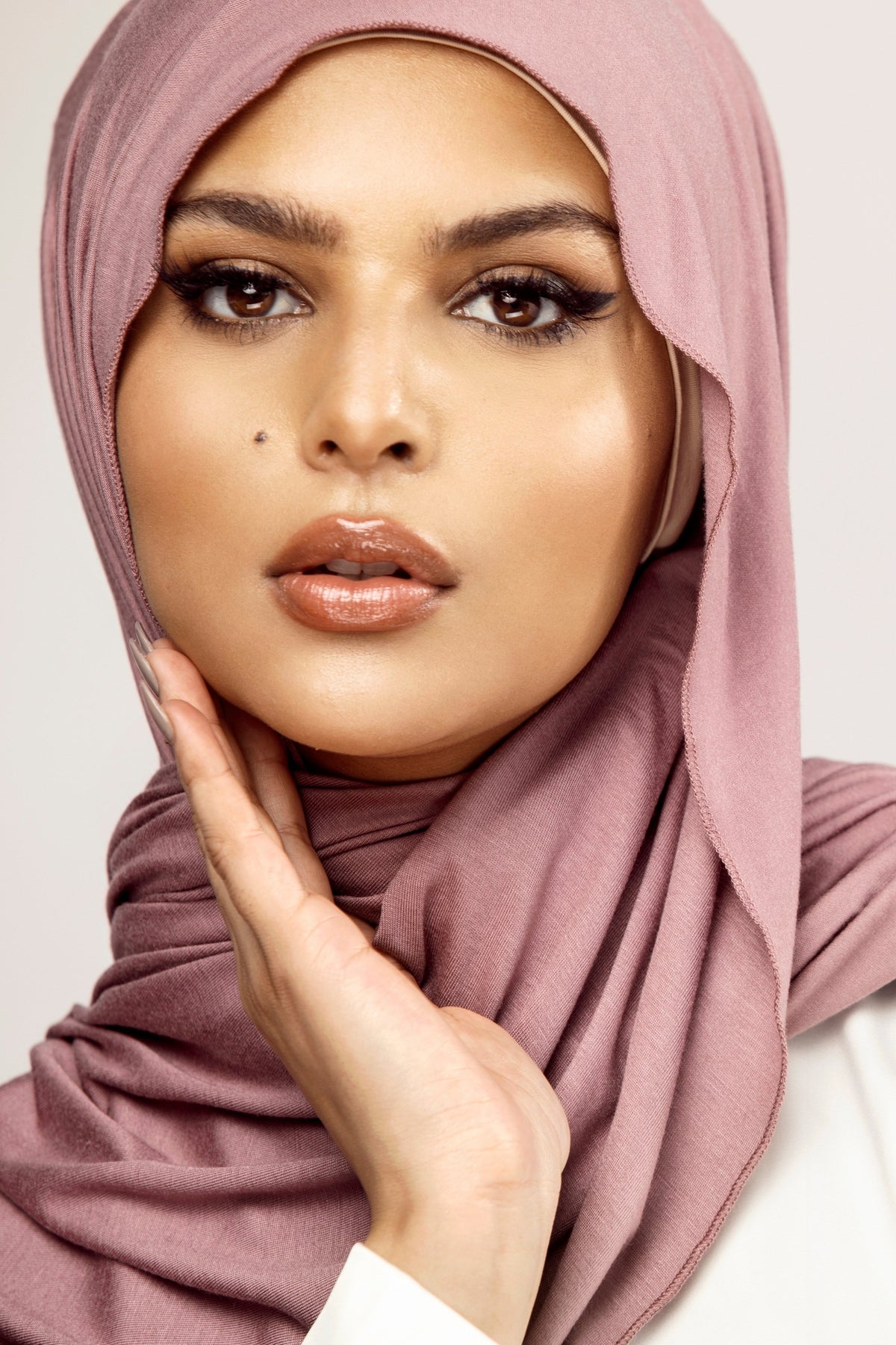 Luxury Jersey Hijab - Soft Mauve Veiled Collection 